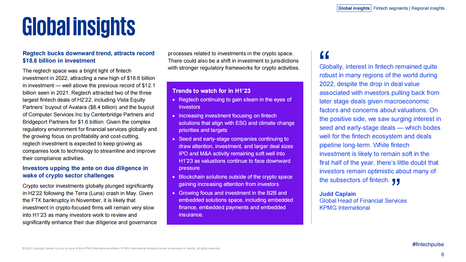 毕马威：2022年下半年金融科技报告【英文版】 第6页
