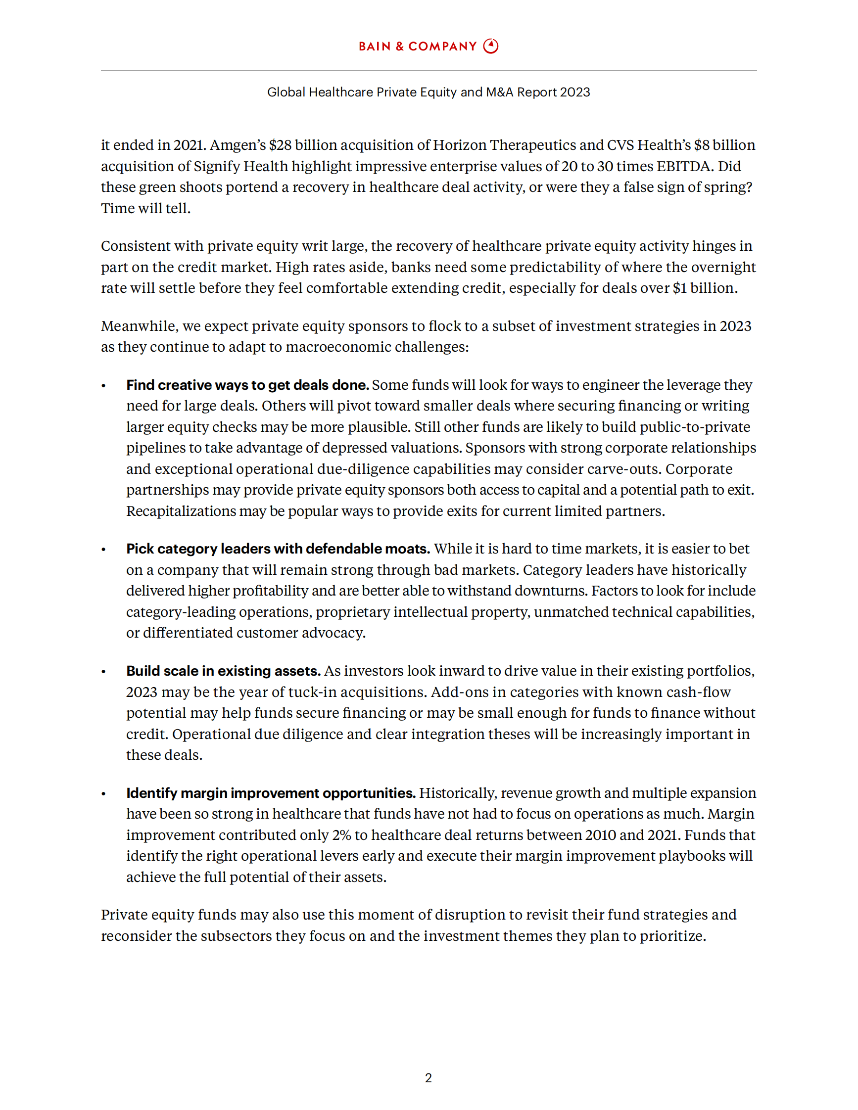 贝恩：2023年全球医疗健康行业私募股权报告【英文版】 第6页