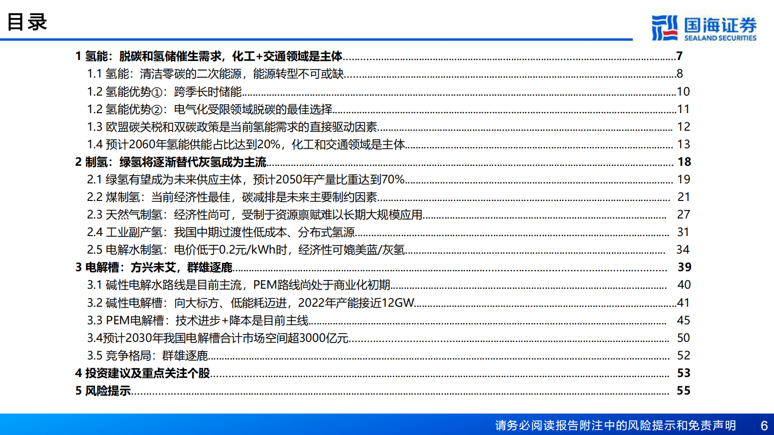 制氢行业深度报告：绿氢电解槽，方兴未艾 第6页