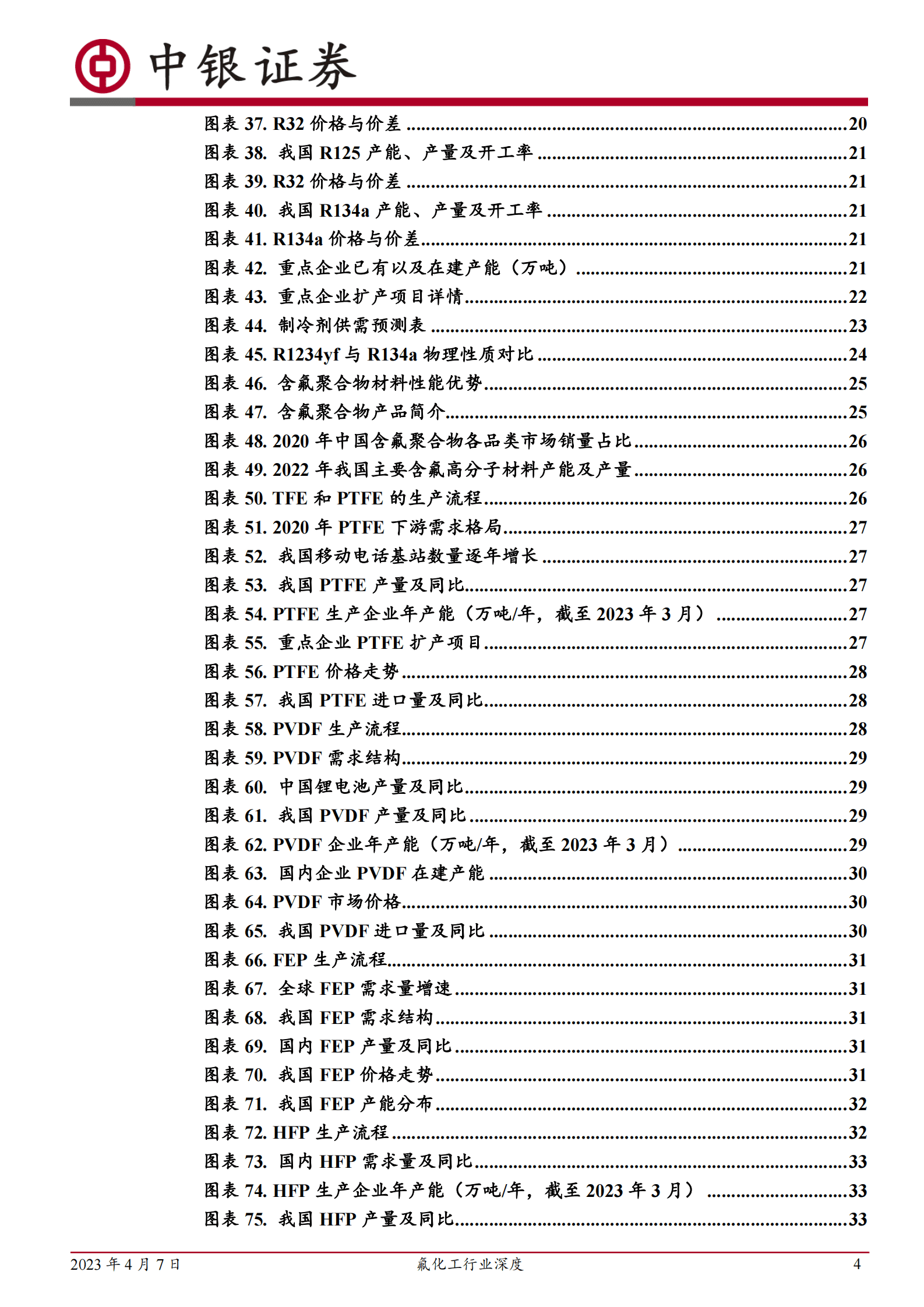 中银证券：2023年氟化工产业深度研究报告 第4页