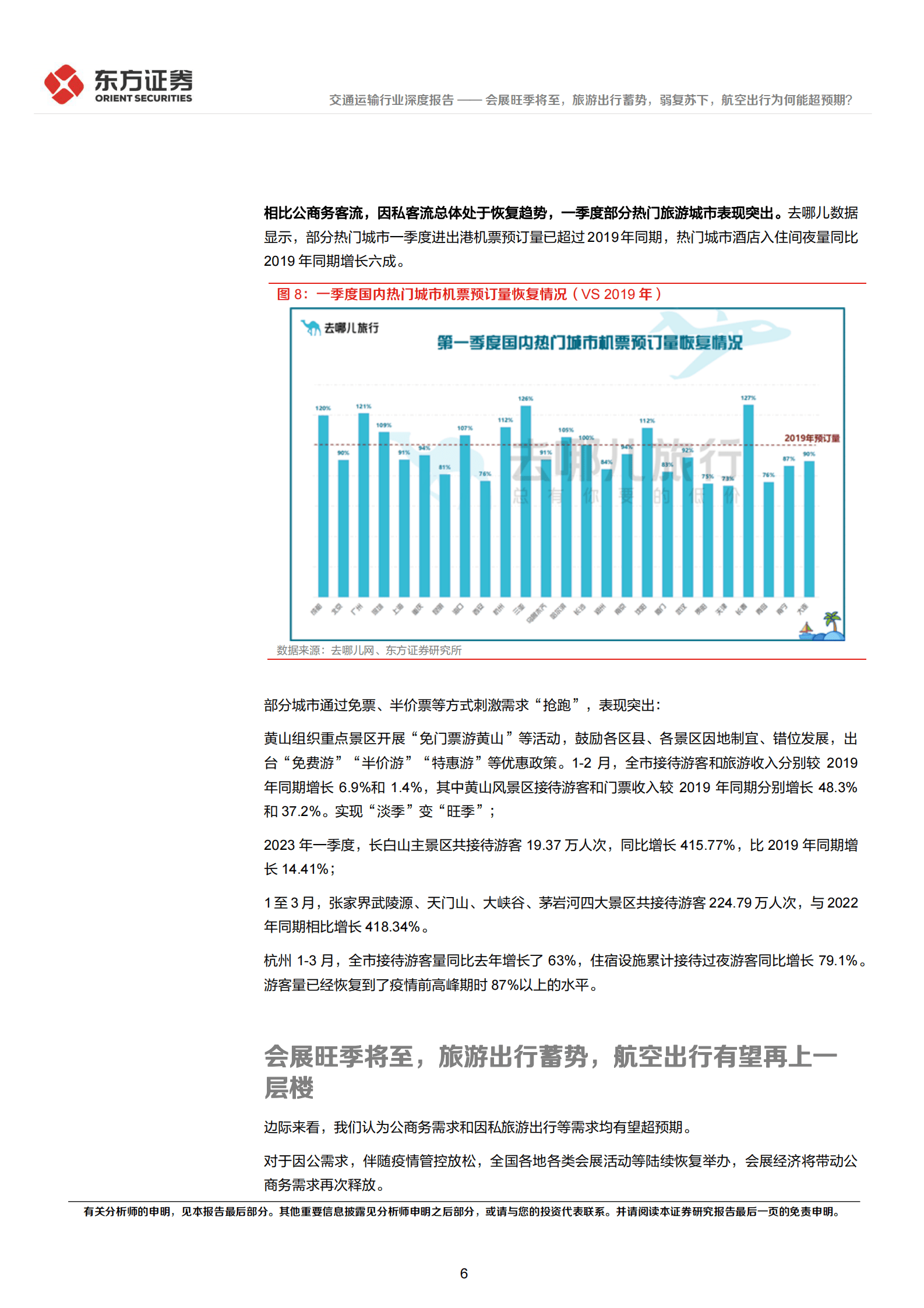 交通运输行业深度报告：会展旺季将至，旅游出行蓄势，弱复苏下，航空出行为何能超预期？ 第6页