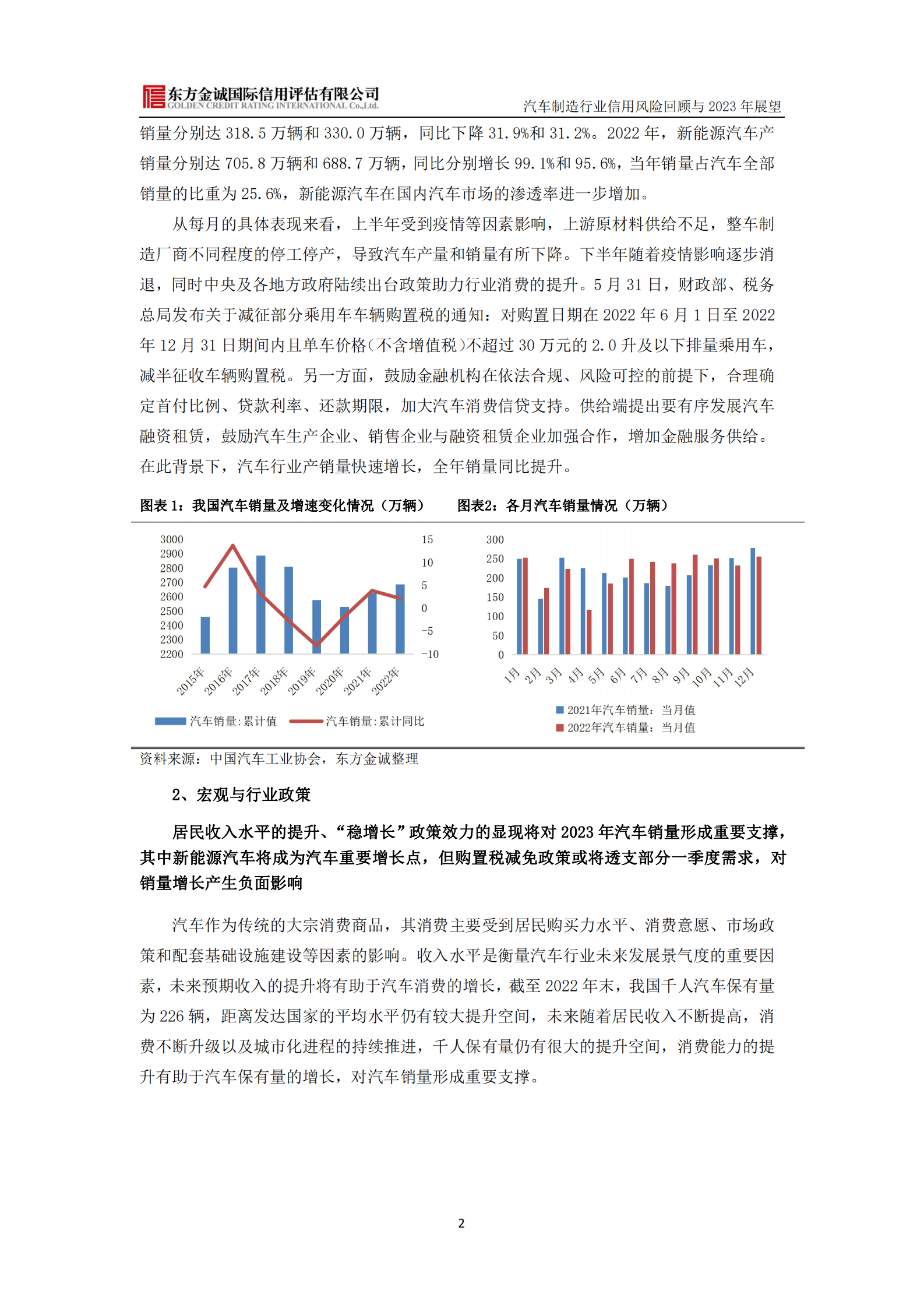 东方金诚：汽车制造行业信用风险回顾与2023年展望 第3页