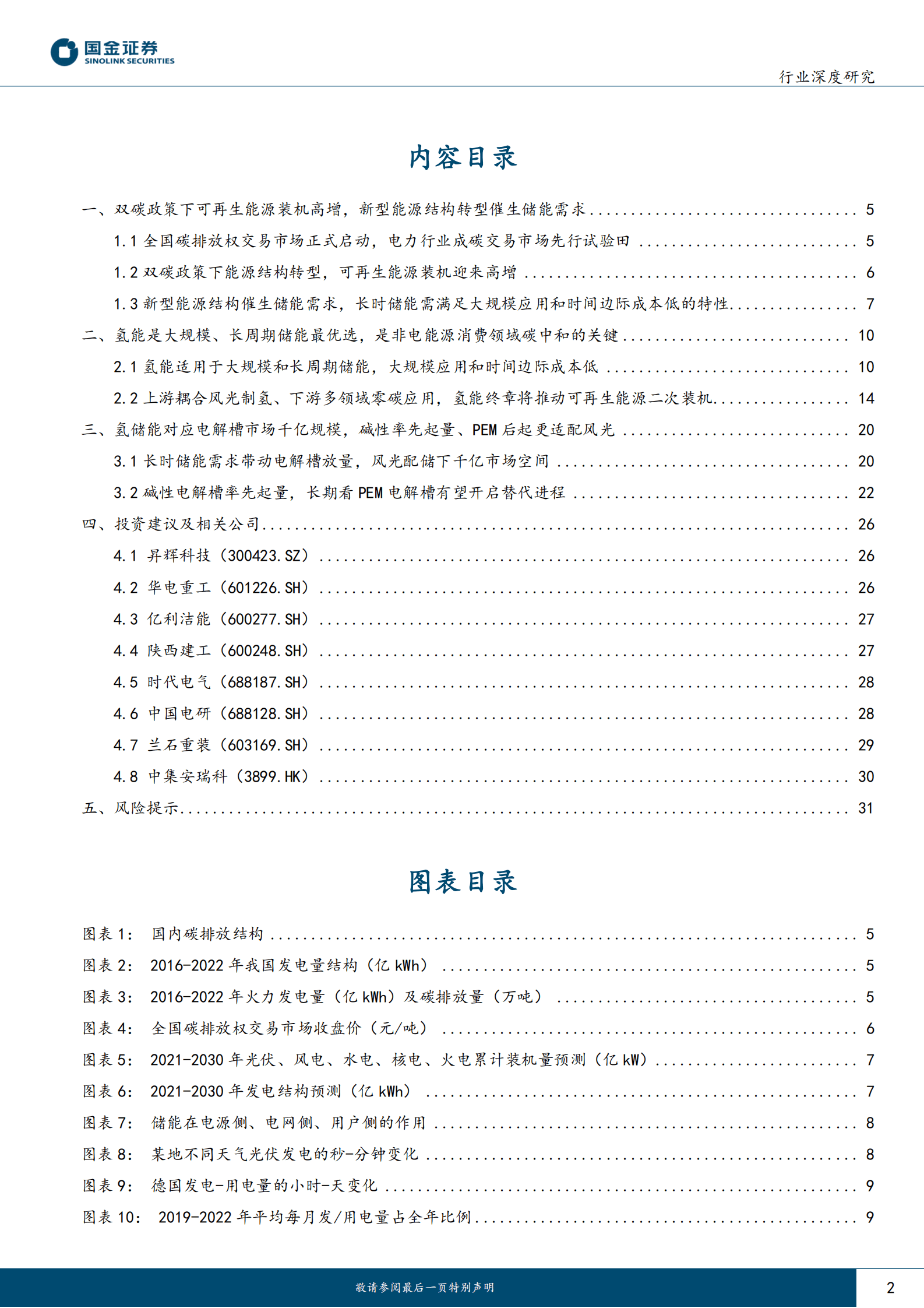 氢能&燃料电池行业研究：氢能&燃料电池行业产业链系列报告之十五-碳中和及储能背景下，千亿氢储能市场一触即发 第2页