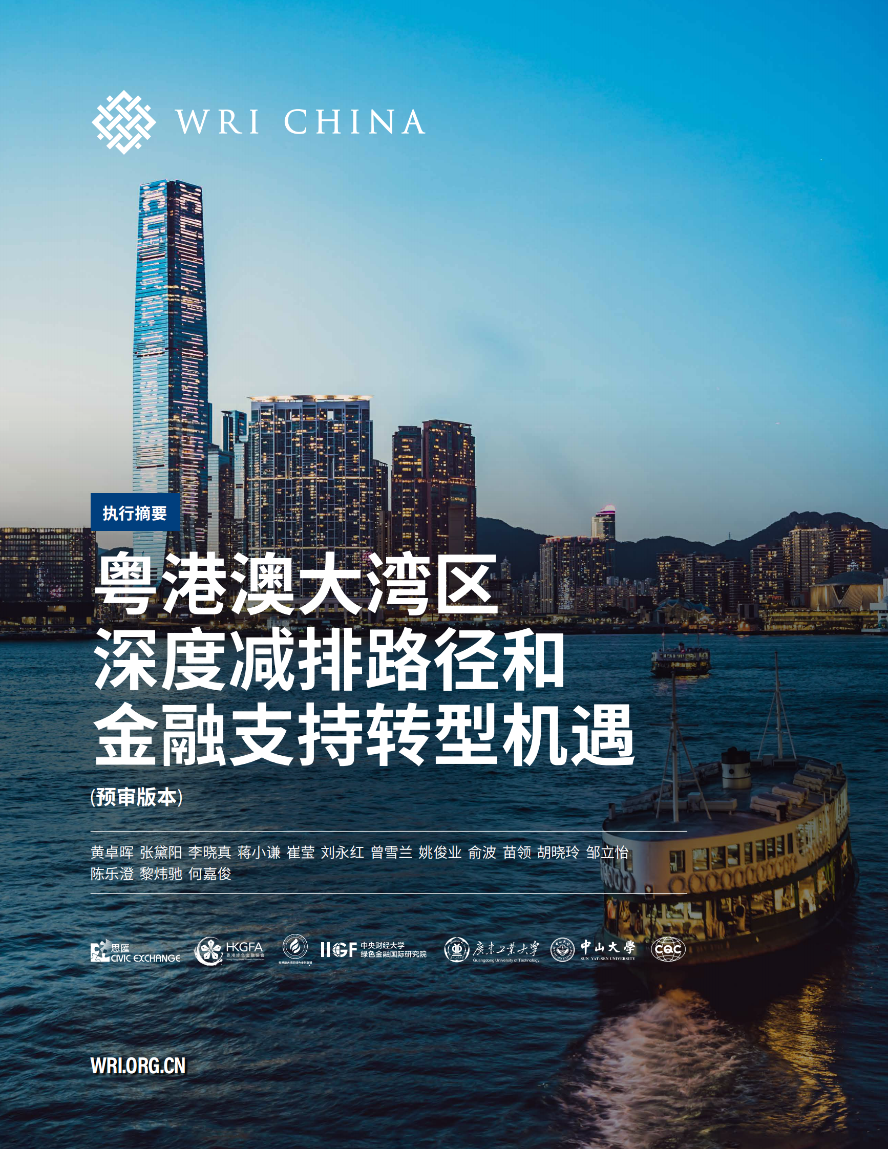 世界资源研究所：粤港澳大湾区深度减排路径和金融支持转型机遇（预审版本） 第1页