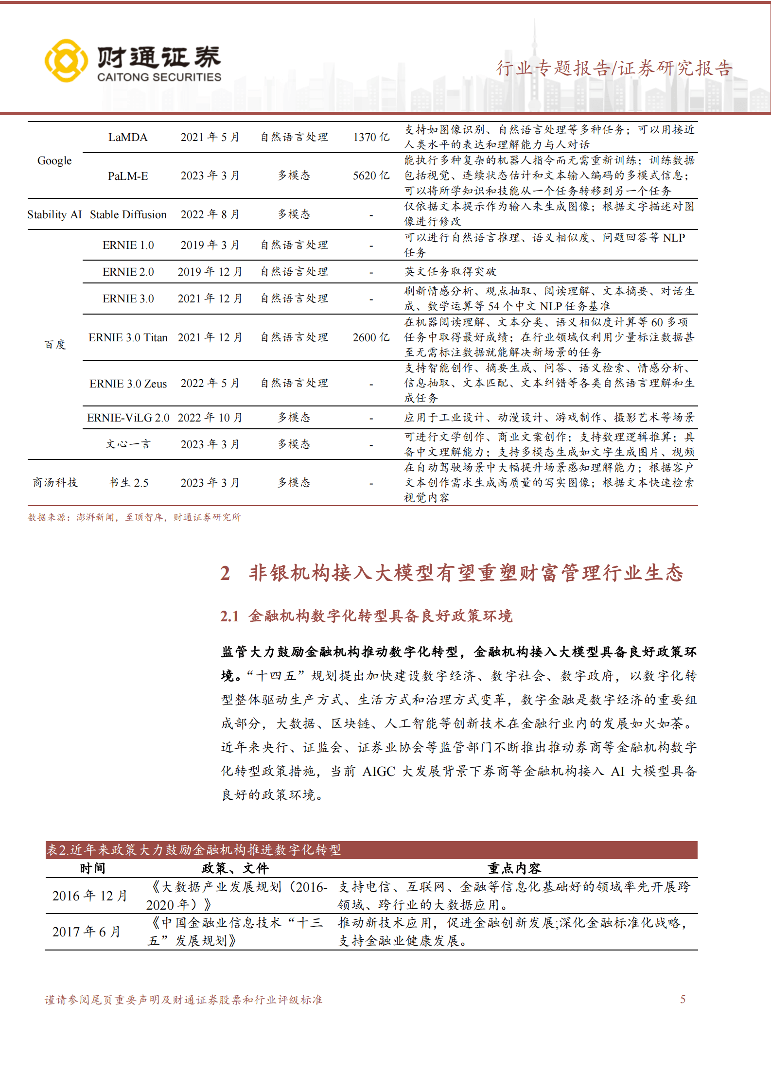 金融科技系列一：看好两类财富管理机构在AI大模型落地中的受益机会 第5页