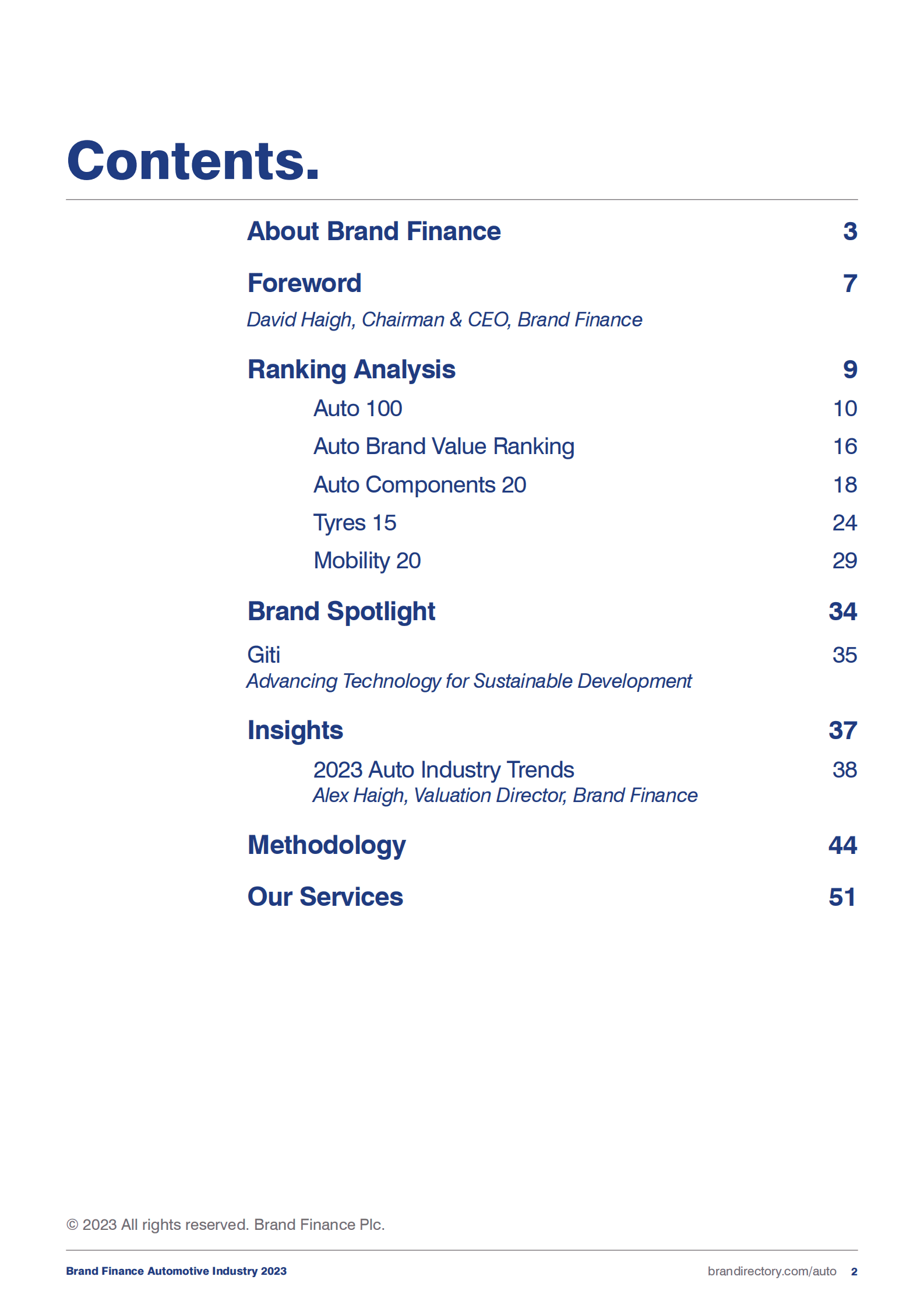 Brand Finance：2023年汽车品牌价值排行榜【英文版】 第2页