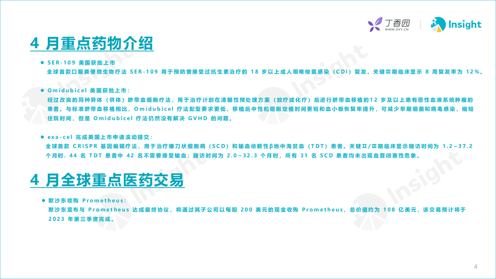 丁香园：2023年4月全球新药月度报告 第4页