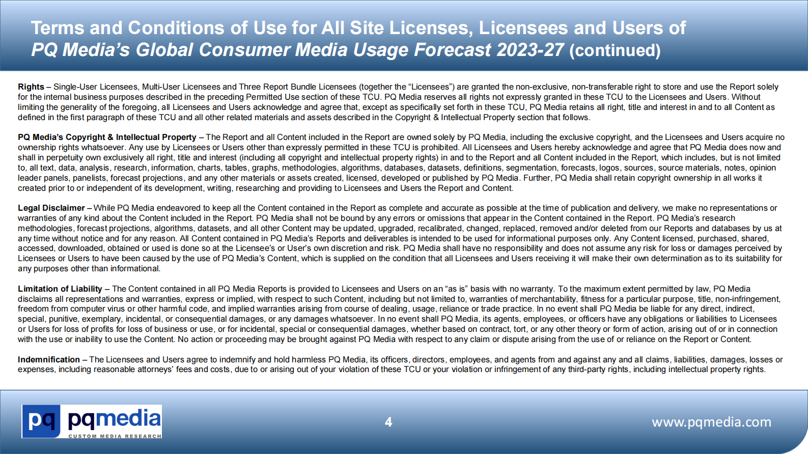 PQ media：2023-2027年全球媒体消费者使用预测报告【英文版】 第4页