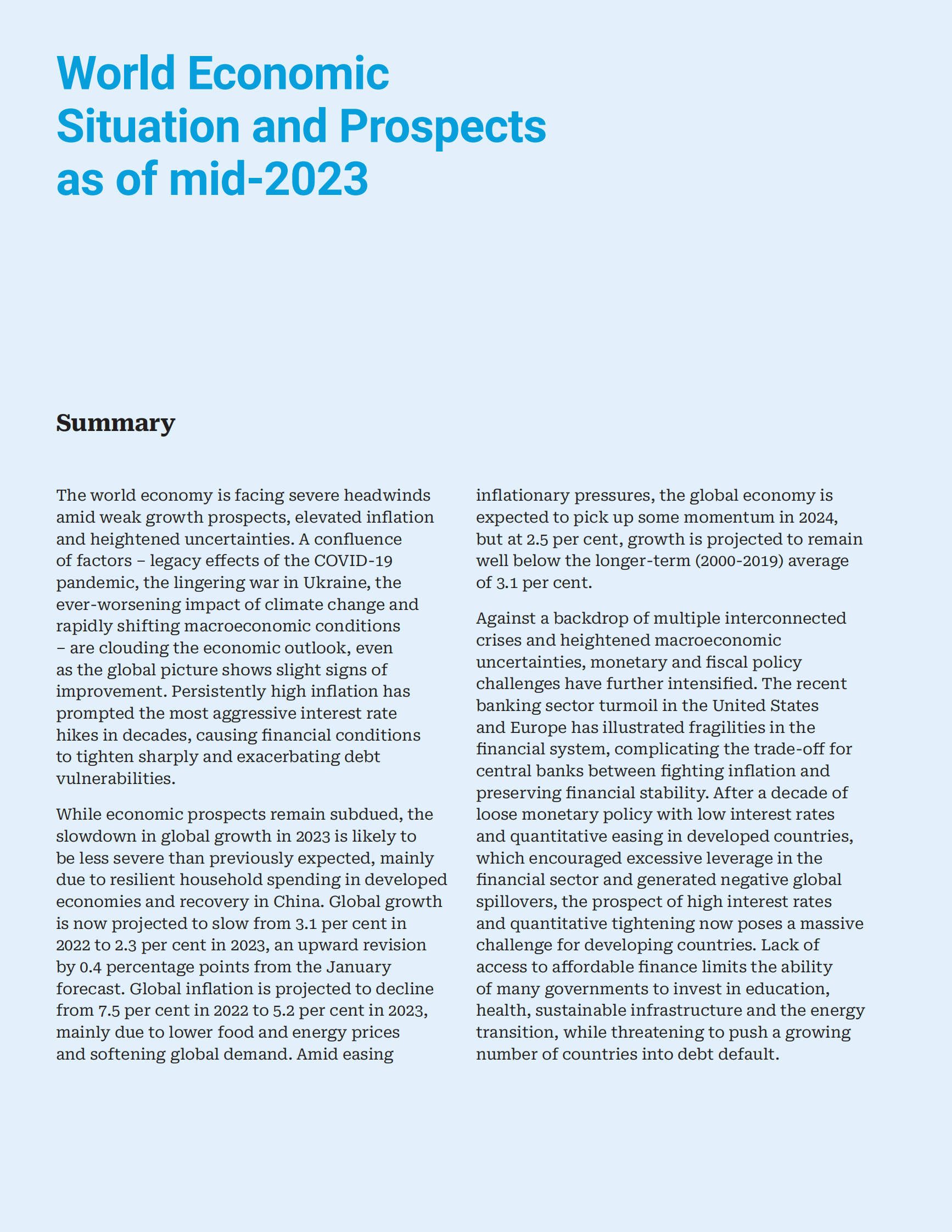 联合国：2023年世界经济形势与展望报告（年中更新）【英文版】 第4页