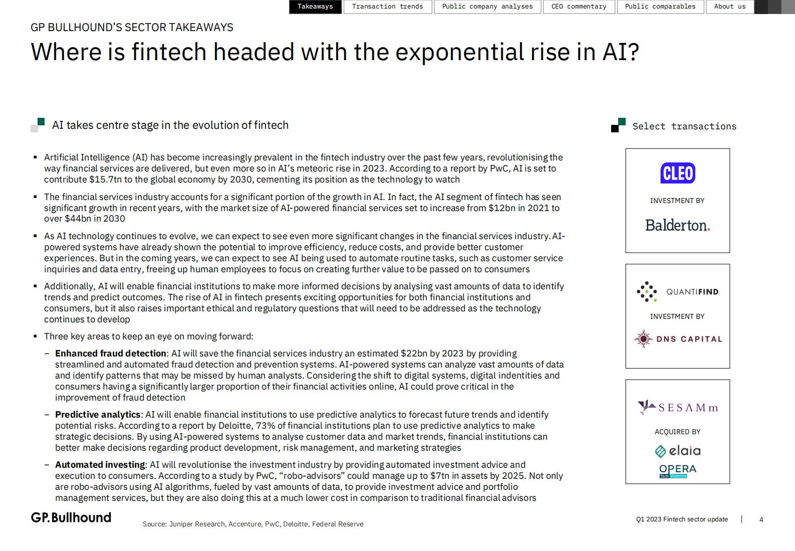 GP Bullhound：2023年第一季度金融科技报告【英文版】 第4页