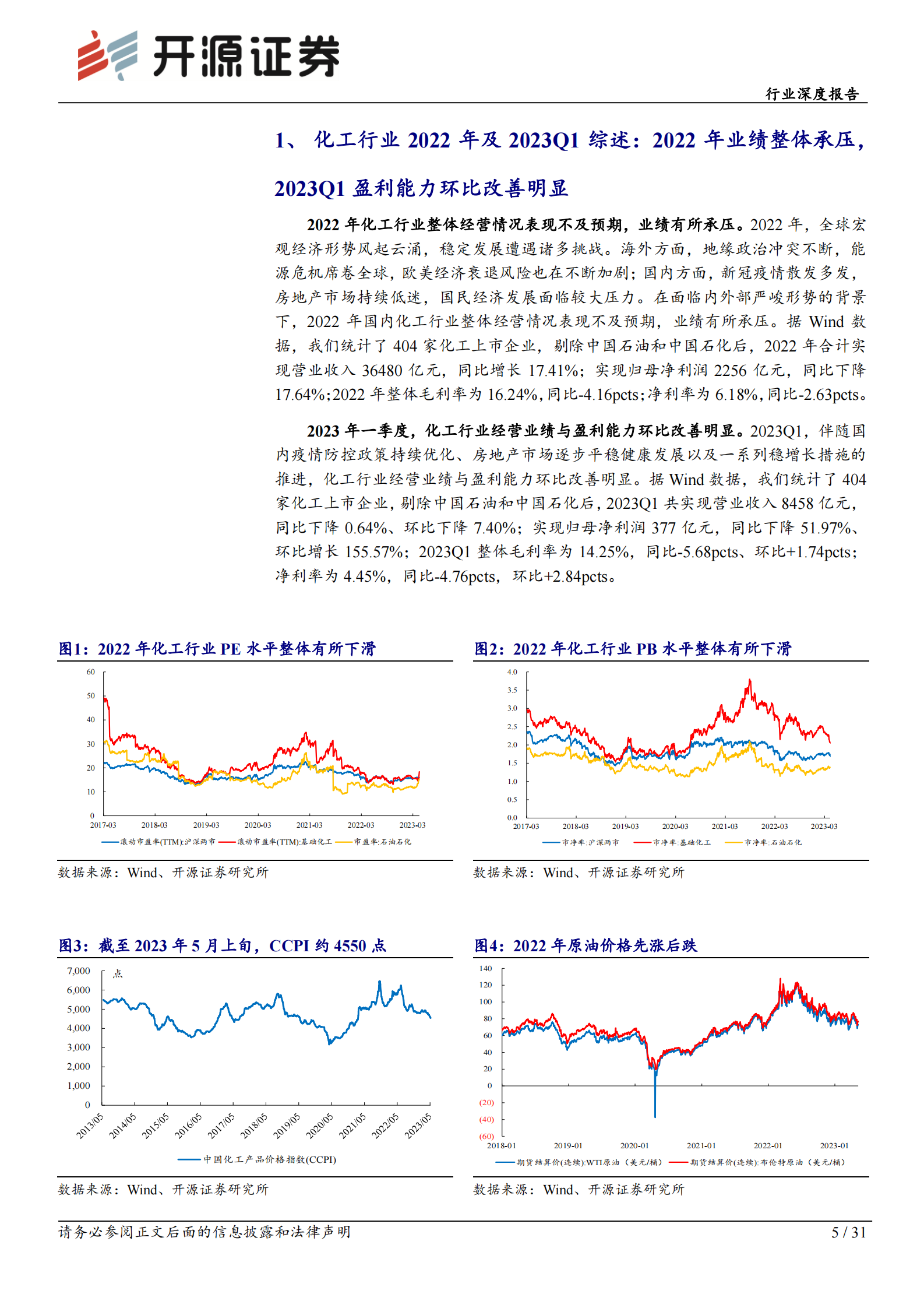 基础化工行业深度报告：2022年化工业绩短期承压，2023年或将底部反弹 第5页