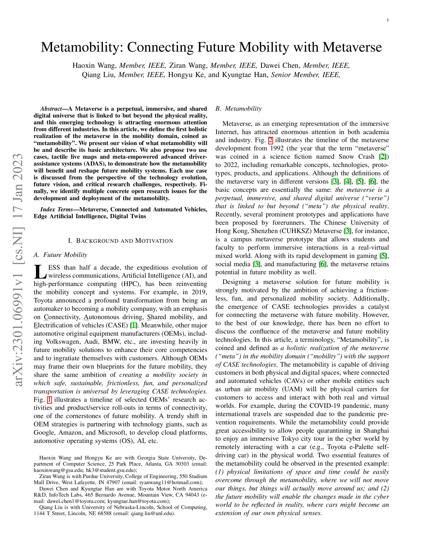 王晓新：元出行：用元宇宙连接未来的出行【英文版】 第1页