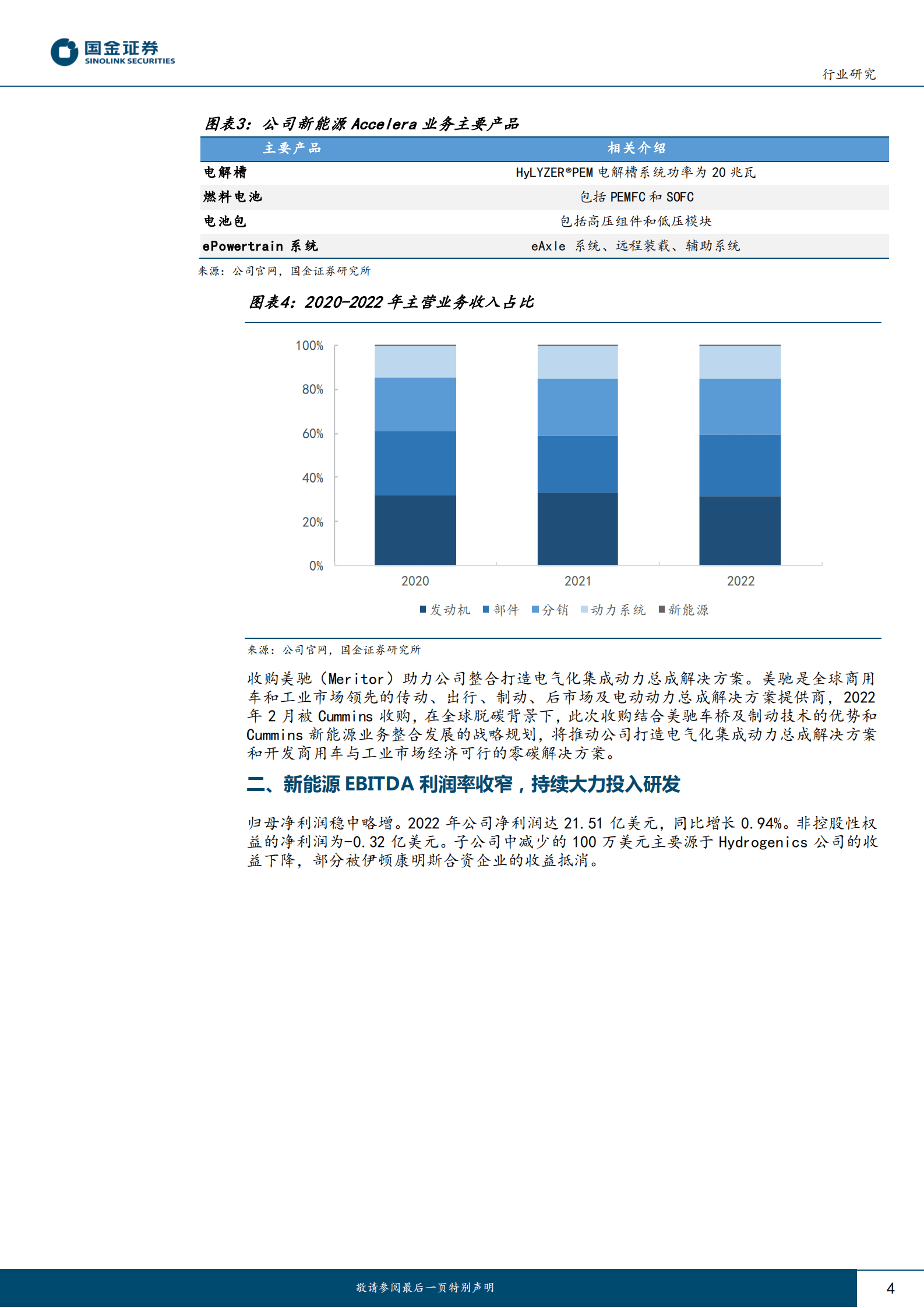 氢能&燃料电池行业研究：从海外公司年报看氢能行业系列（二）：Cummins 第4页