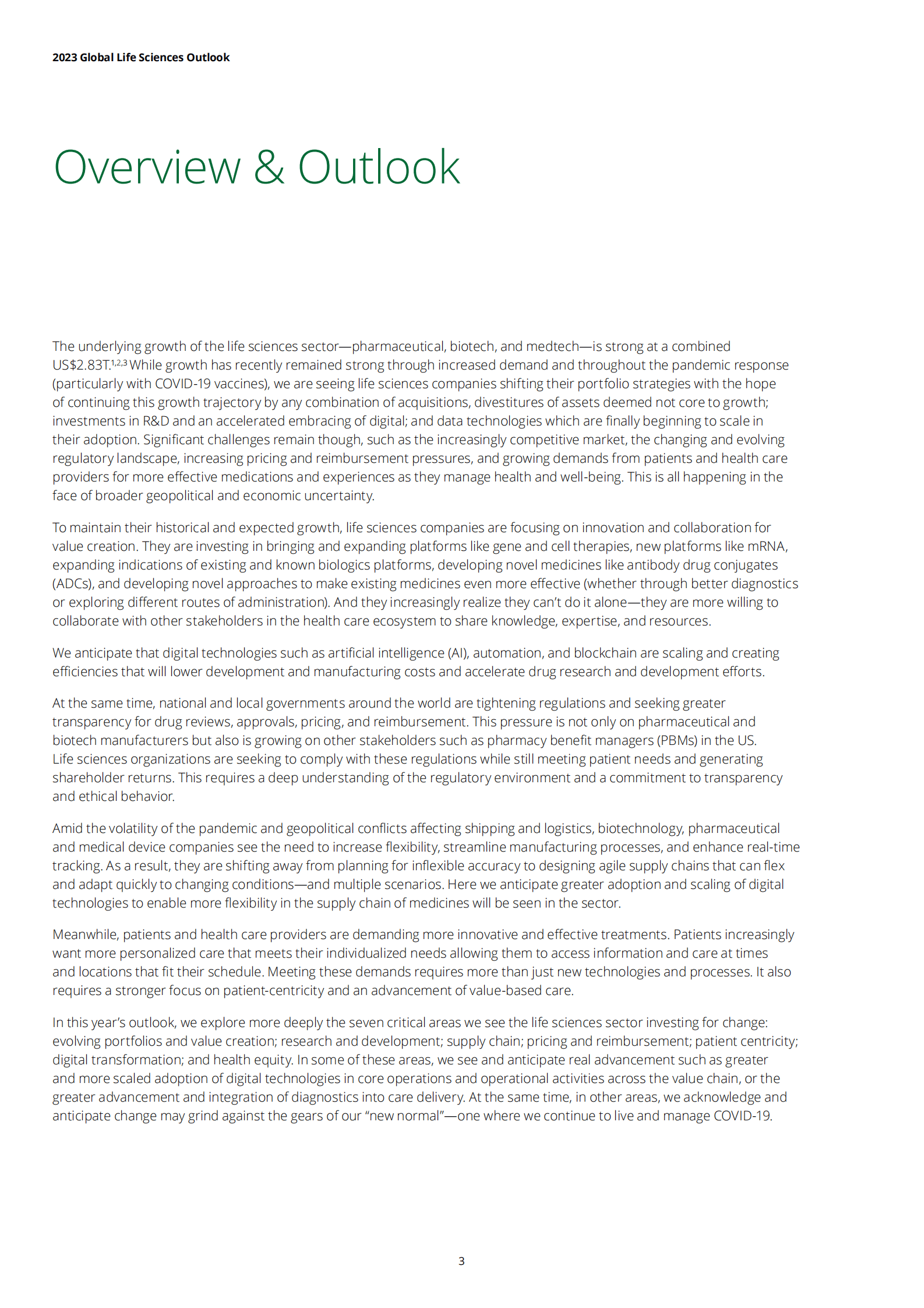 报告：2023年全球生命科学行业展望（英） 第3页