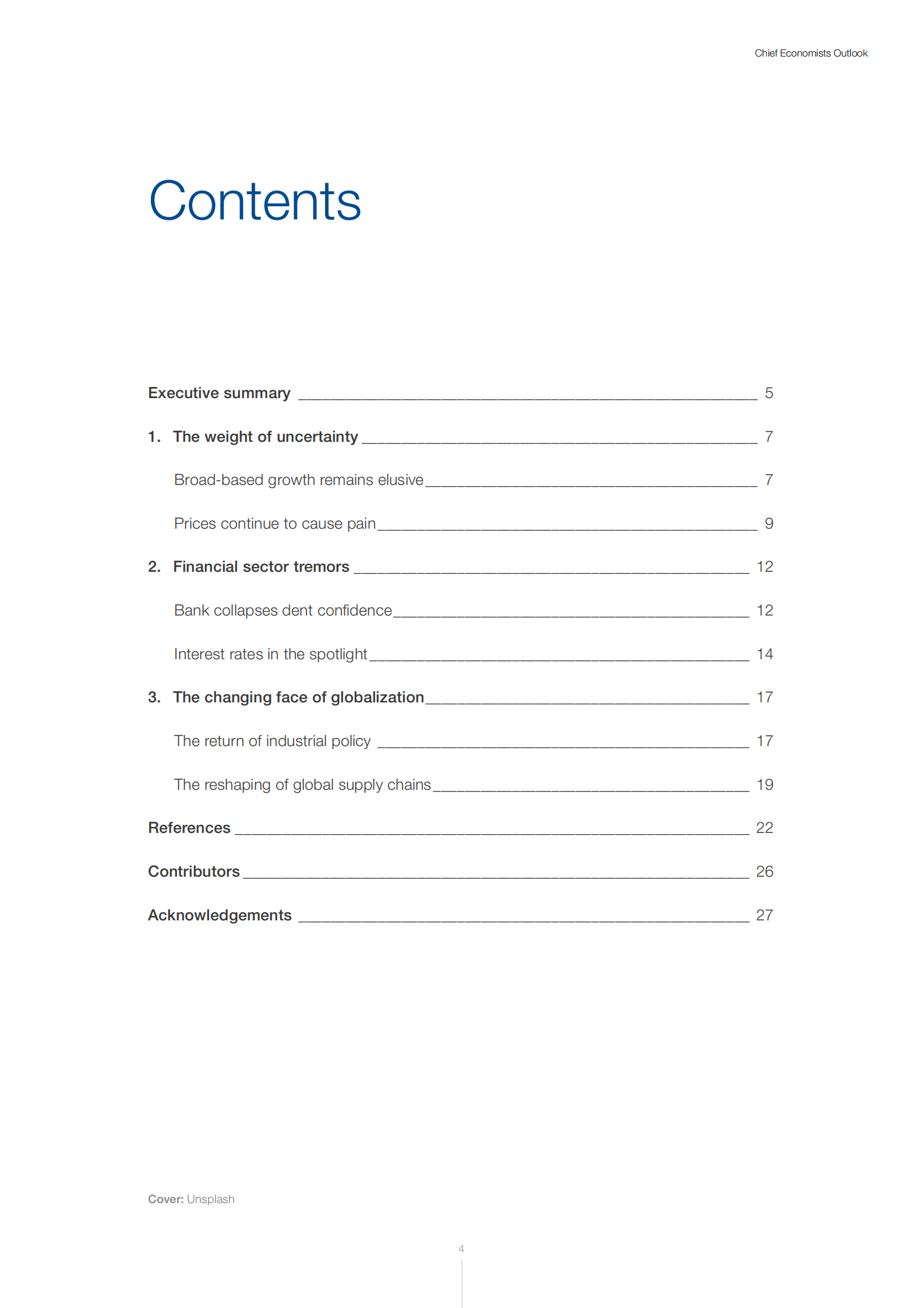 世界经济论坛：2023年首席经济学家展望报告（2023年5月）（英） 第4页