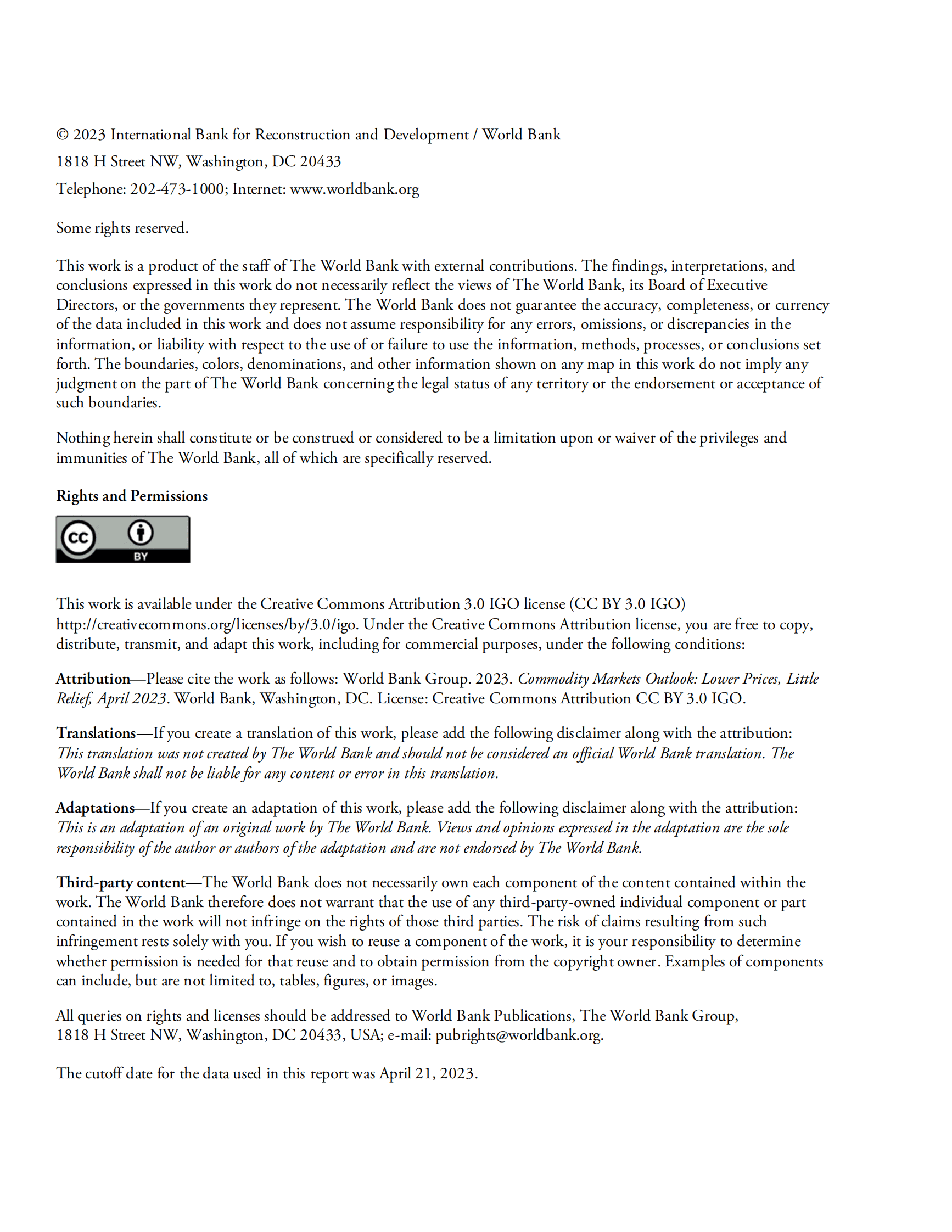 世界银行：大宗商品市场展望（2023年4月） 第4页
