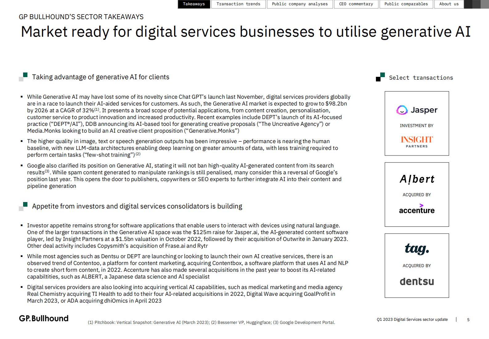 GP.Bullhound：2023年1季度全球数字服务市场展望（英） 第5页