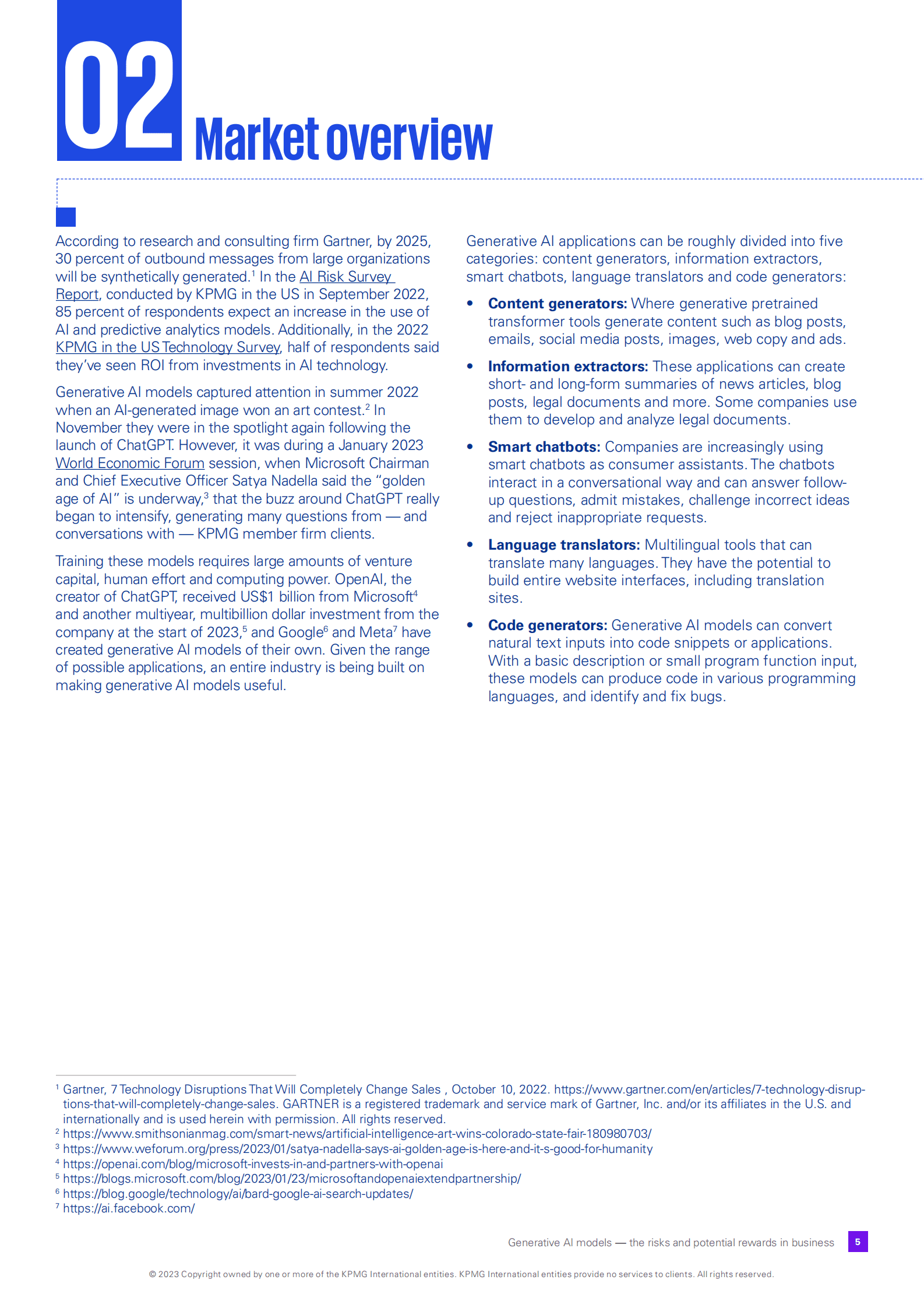 KPMG：生成式AI模型&mdash;&mdash;业务中的风险和潜在回报（英） 第5页