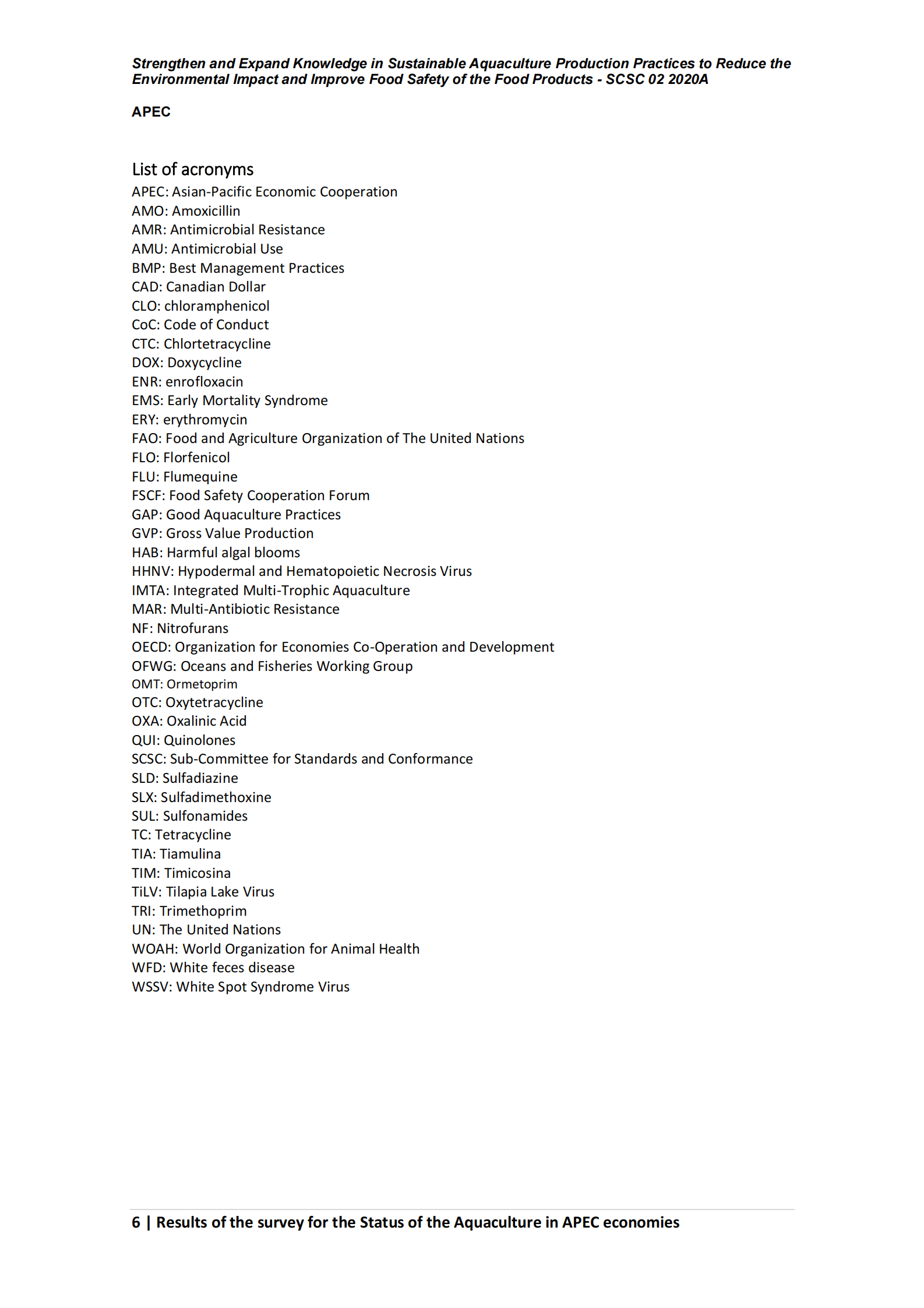 APEC：亚太经合组织经济体水产养殖状况调查结果【英】 第8页