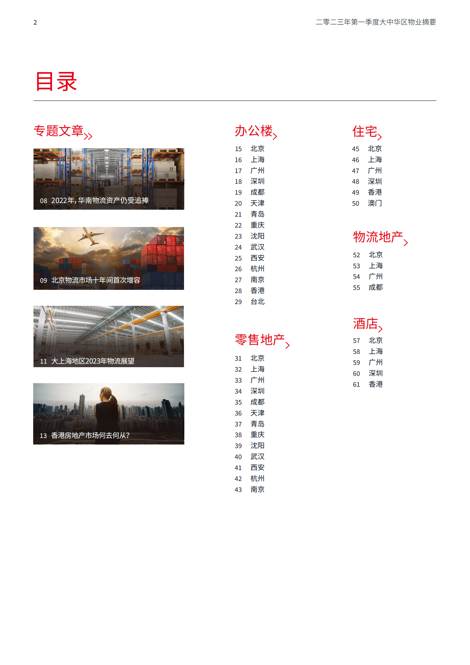 物业管理行业大中华区2023年一季度物业摘要：分化调整 蓄力待发 第2页