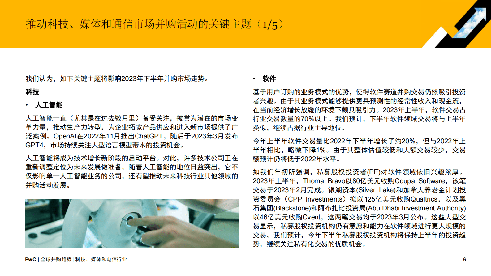 普华永道：2023年全球科技、媒体及通信行业并购趋势：中期回顾及展望 第6页