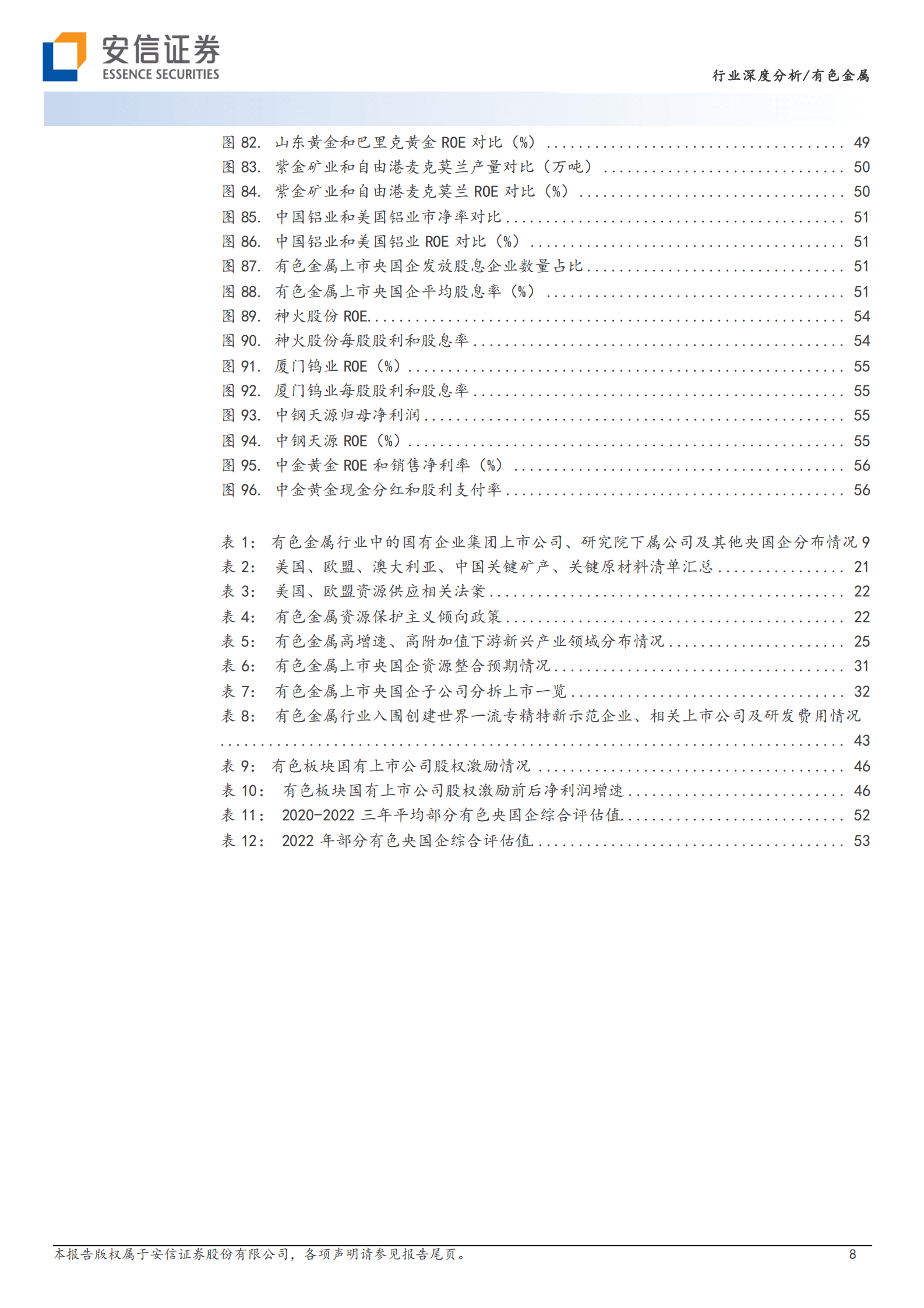 有色金属行业深度分析：提质增效，工业支柱产业有望迎来价值重估&mdash;&mdash;有色金属国企改革专题报告 第8页
