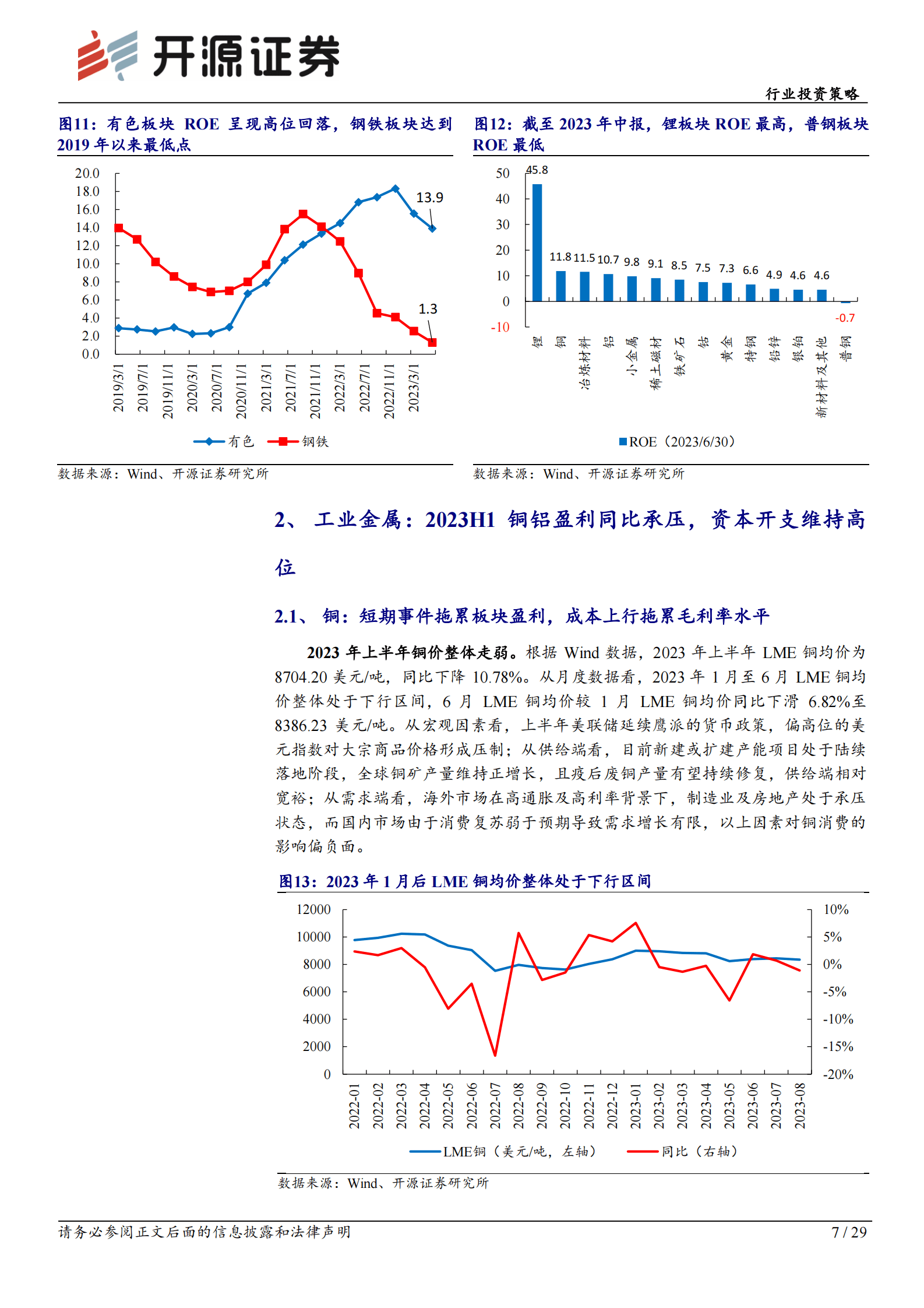 有色钢铁行业2023年中报总结：贵金属盈利同比抬升，钢铁板块盈利触底-开源证券 第7页