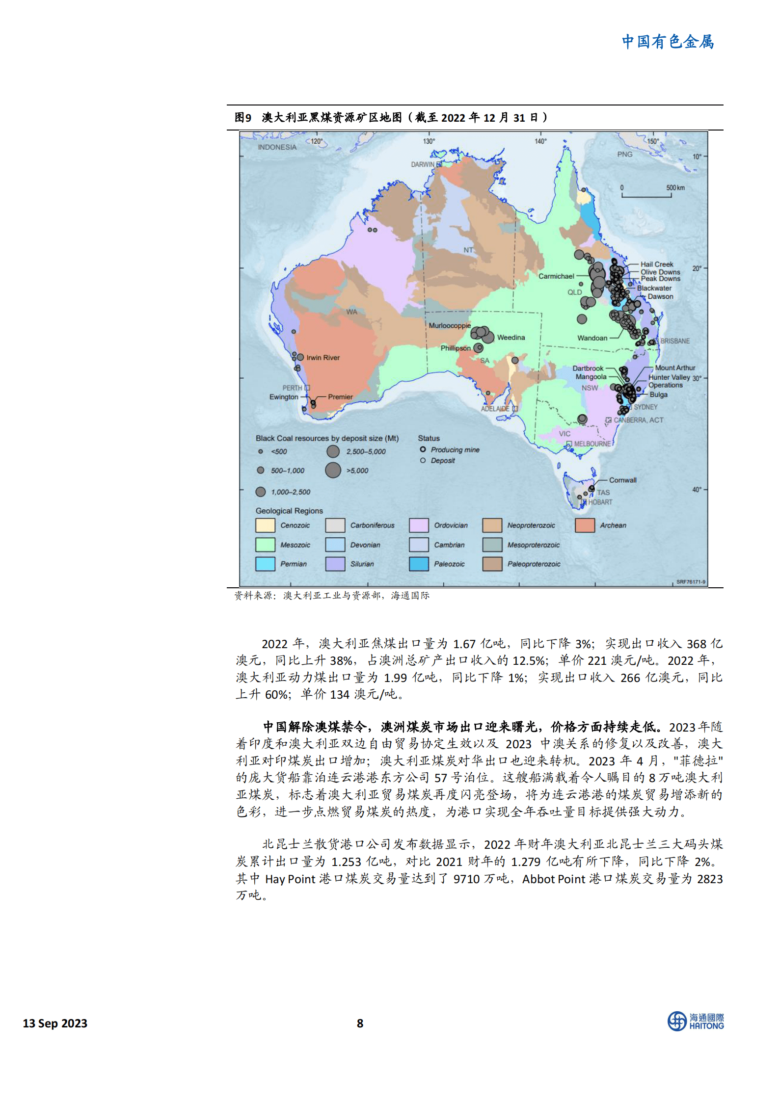 中国有色金属：澳大利亚矿产资源指南（2023版）-海通国际 第8页