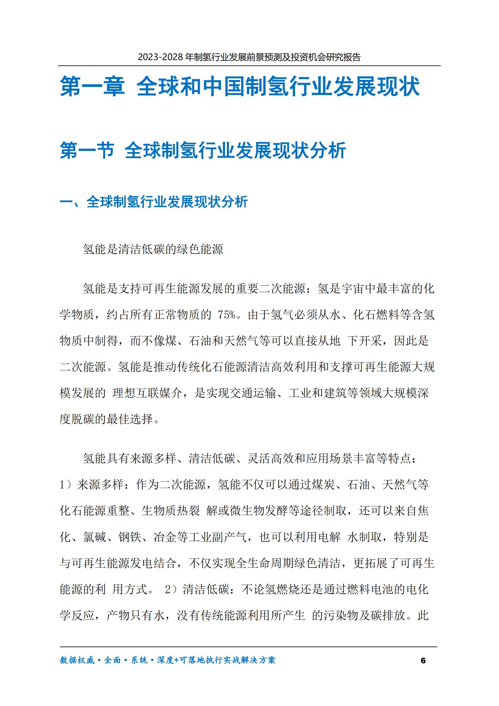 2023-2028年制氢行业发展前景预测及投资机会研究报告 第6页