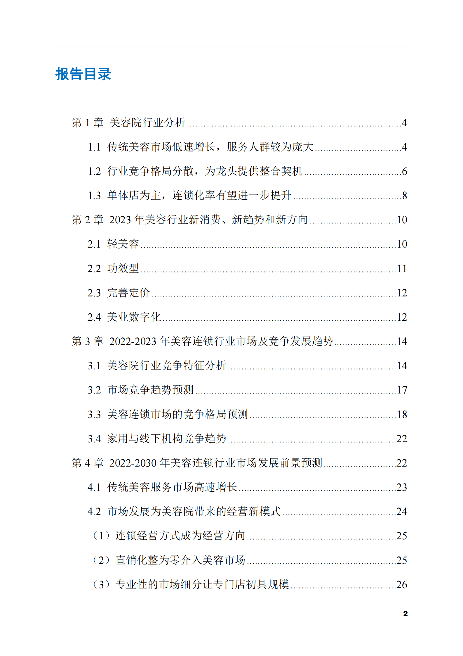 2023-2028年美容院市场现状与前景调研报告 第2页