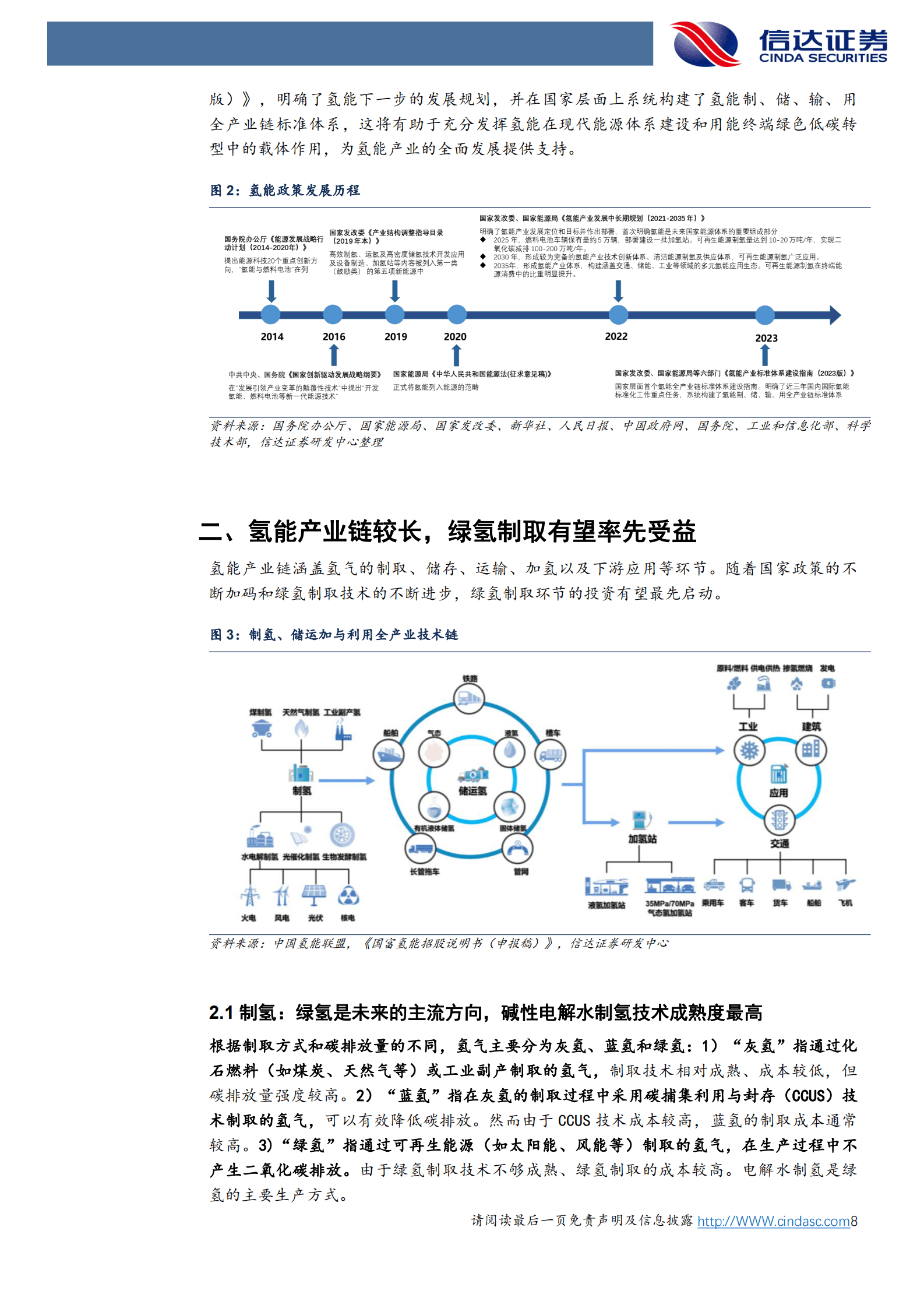 信达证券：氢能：绿氢降本路线清晰，电解槽市场空间广阔 第8页