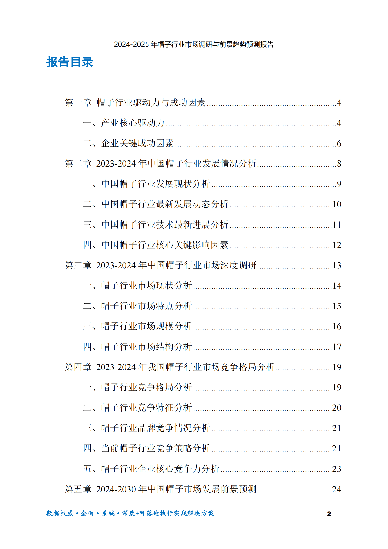 2024-2030年帽子行业市场调研及前景趋势预测报告 第2页