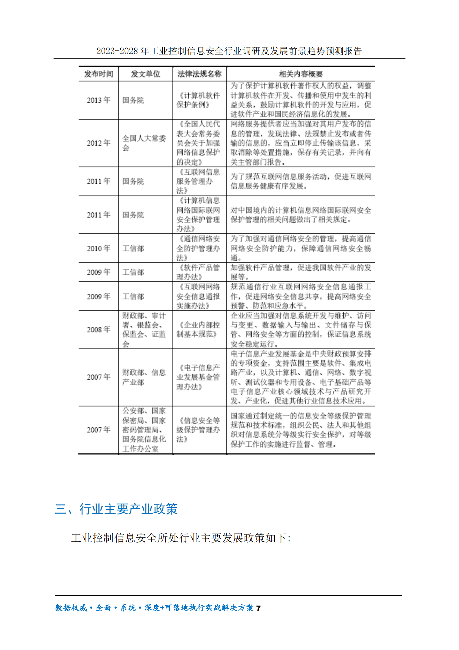 2023-2028年工业控制信息安全行业调研及发展前景趋势预测报告 第7页