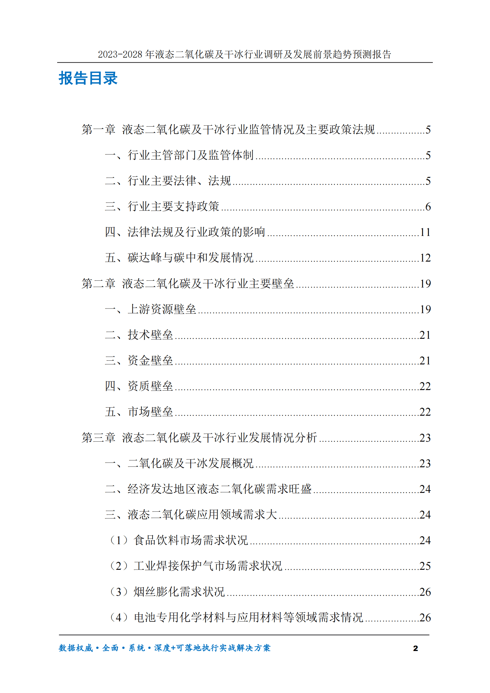 2023-2030年液态二氧化碳及干冰行业调研及发展前景趋势预测报告 第2页