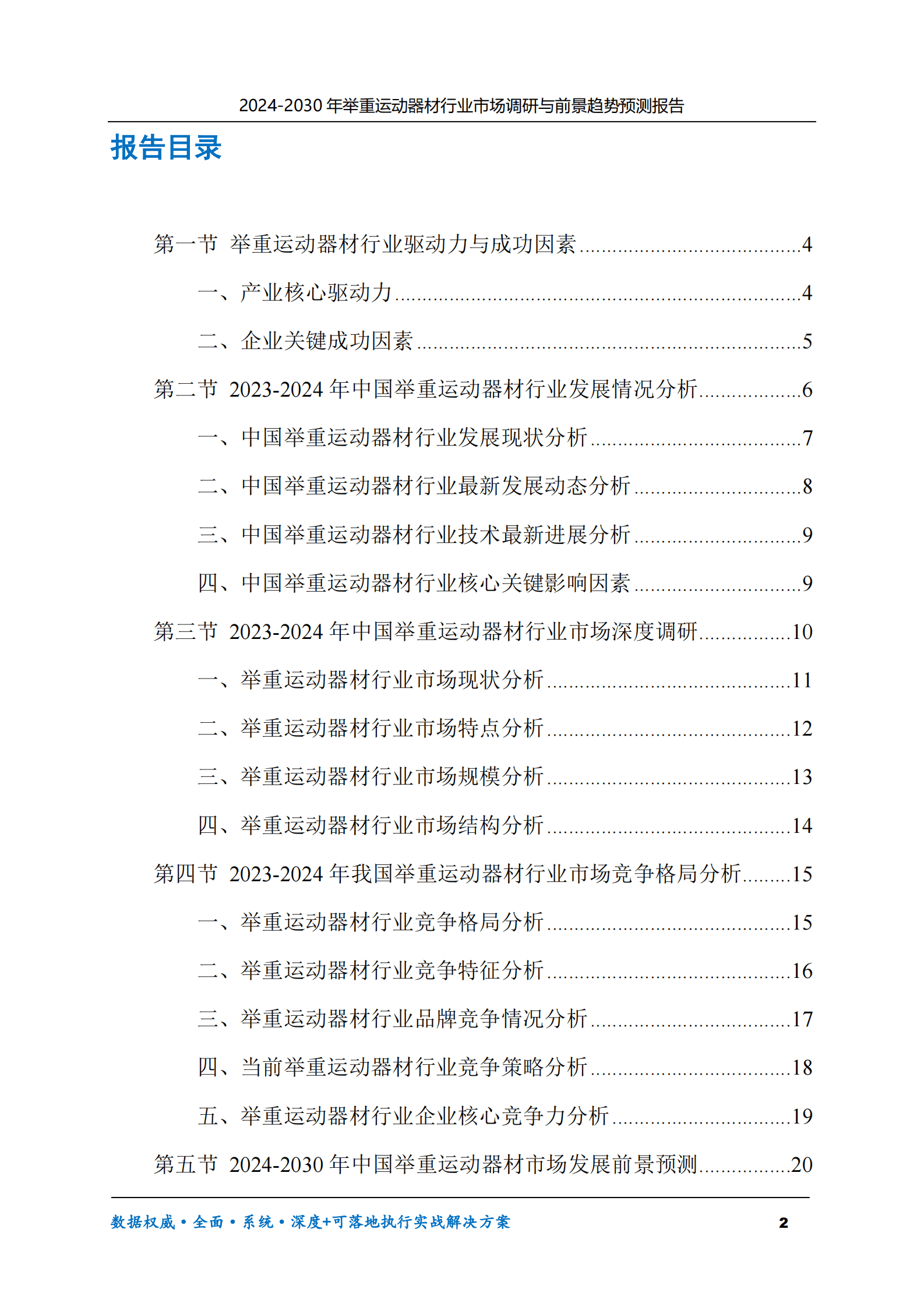 2024-2030年举重运动器材行业市场调研及前景趋势预测报告 第2页
