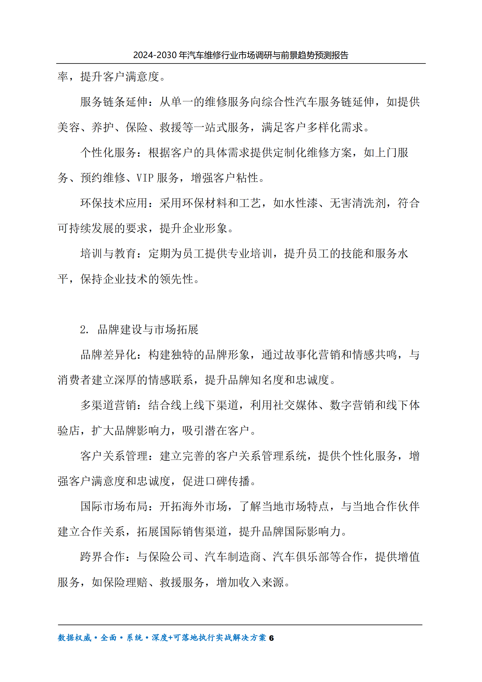 2024-2030年汽车维修行业市场调研及前景趋势预测报告 第6页