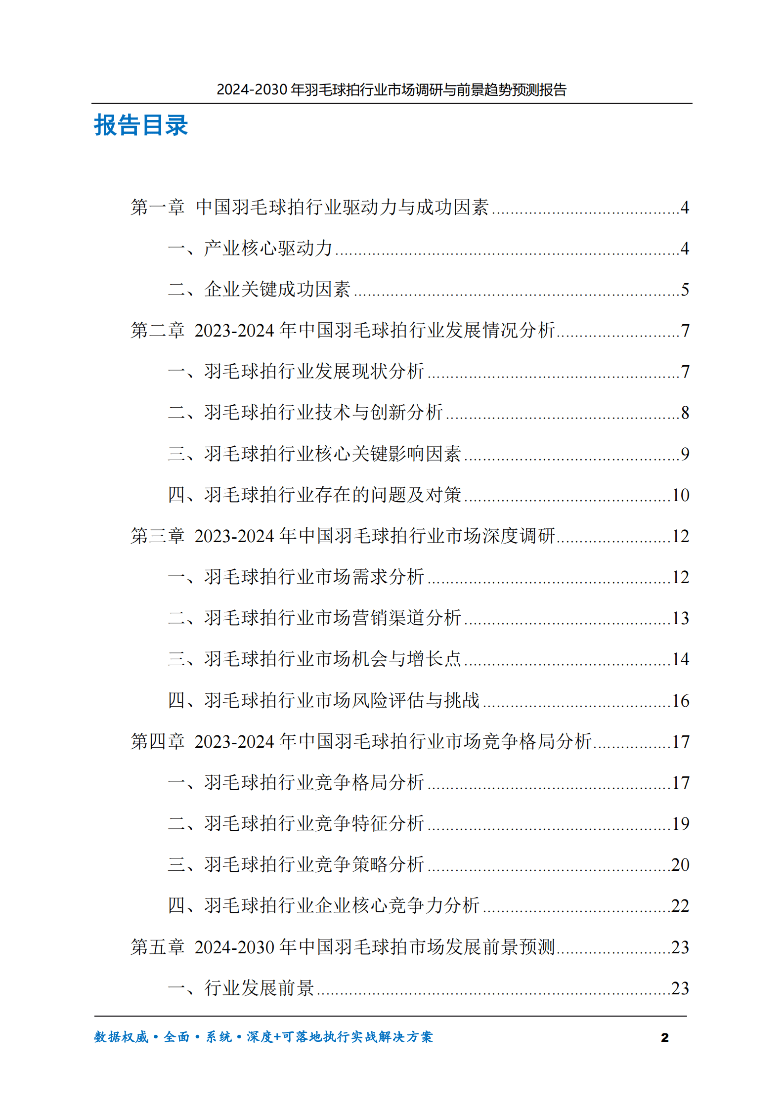 2024-2030年羽毛球拍行业市场调研及前景趋势预测报告 第2页