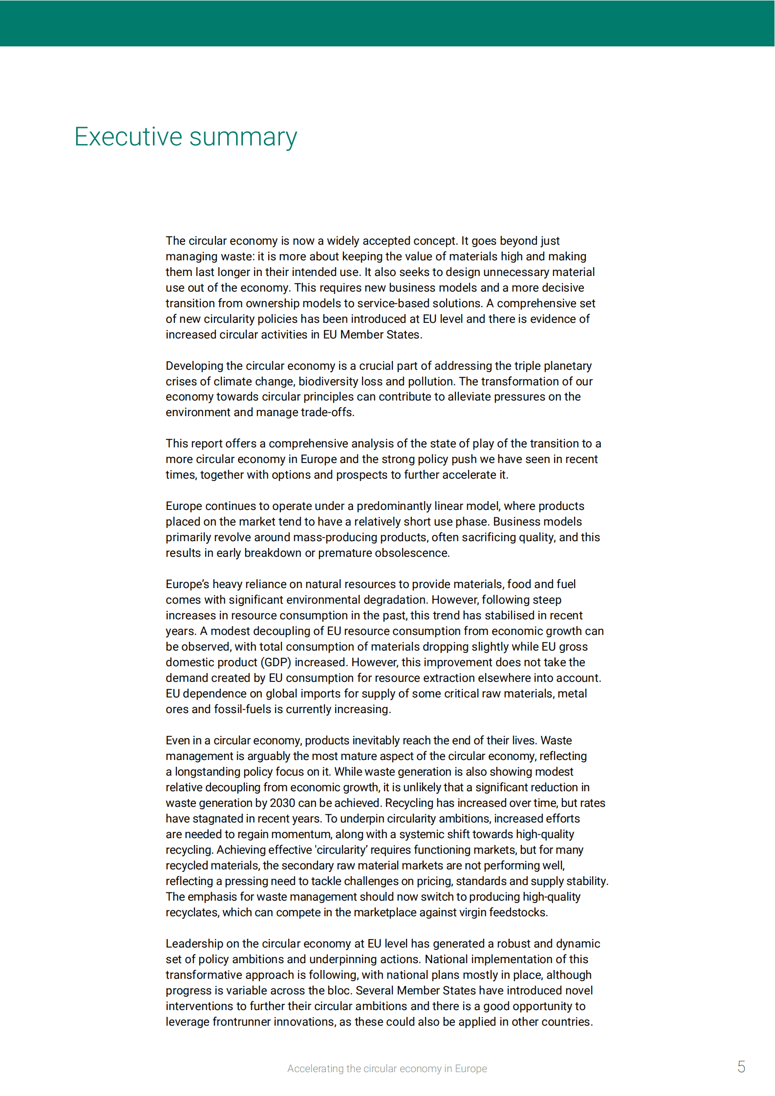 欧洲环境署：2024加速循环经济在欧洲的发展：现状与展望报告（英文版） 第5页