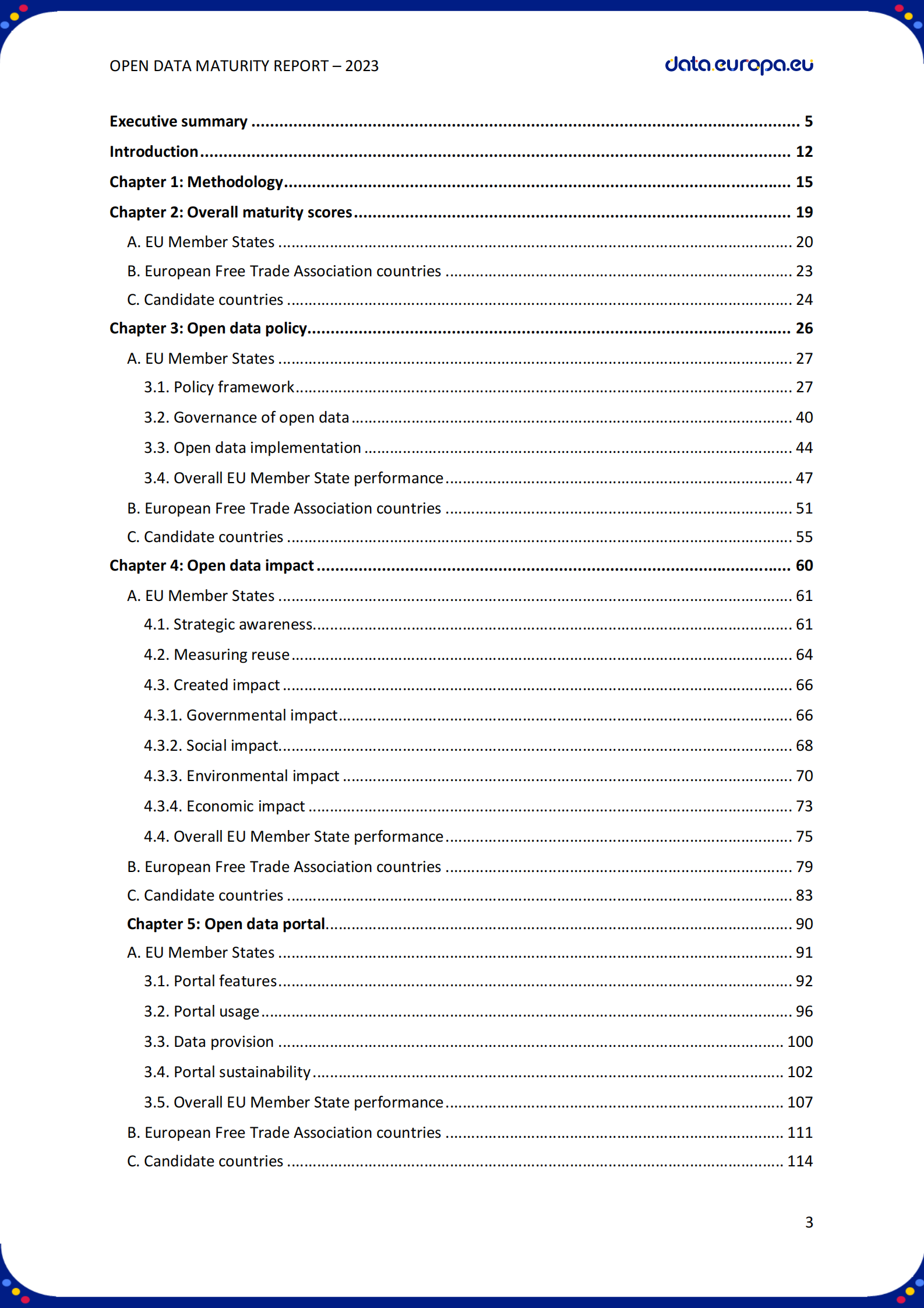 欧盟委员会：2023年开放数据成熟度（ODM）（英文） 第3页