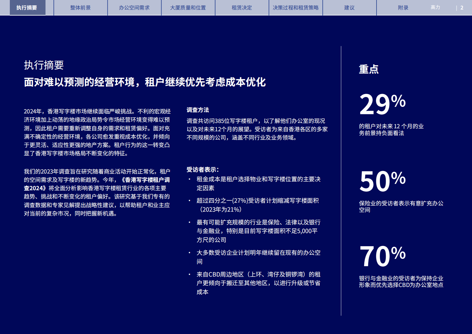 高力Colliers：2024香港写字楼租户调查报告 第2页