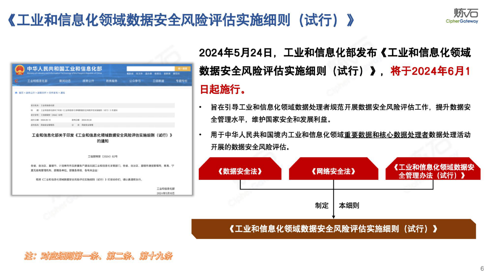 炼石：图解工信部工业和信息化领域数据安全风险评估实施细则（试行）V1.0.0 第6页