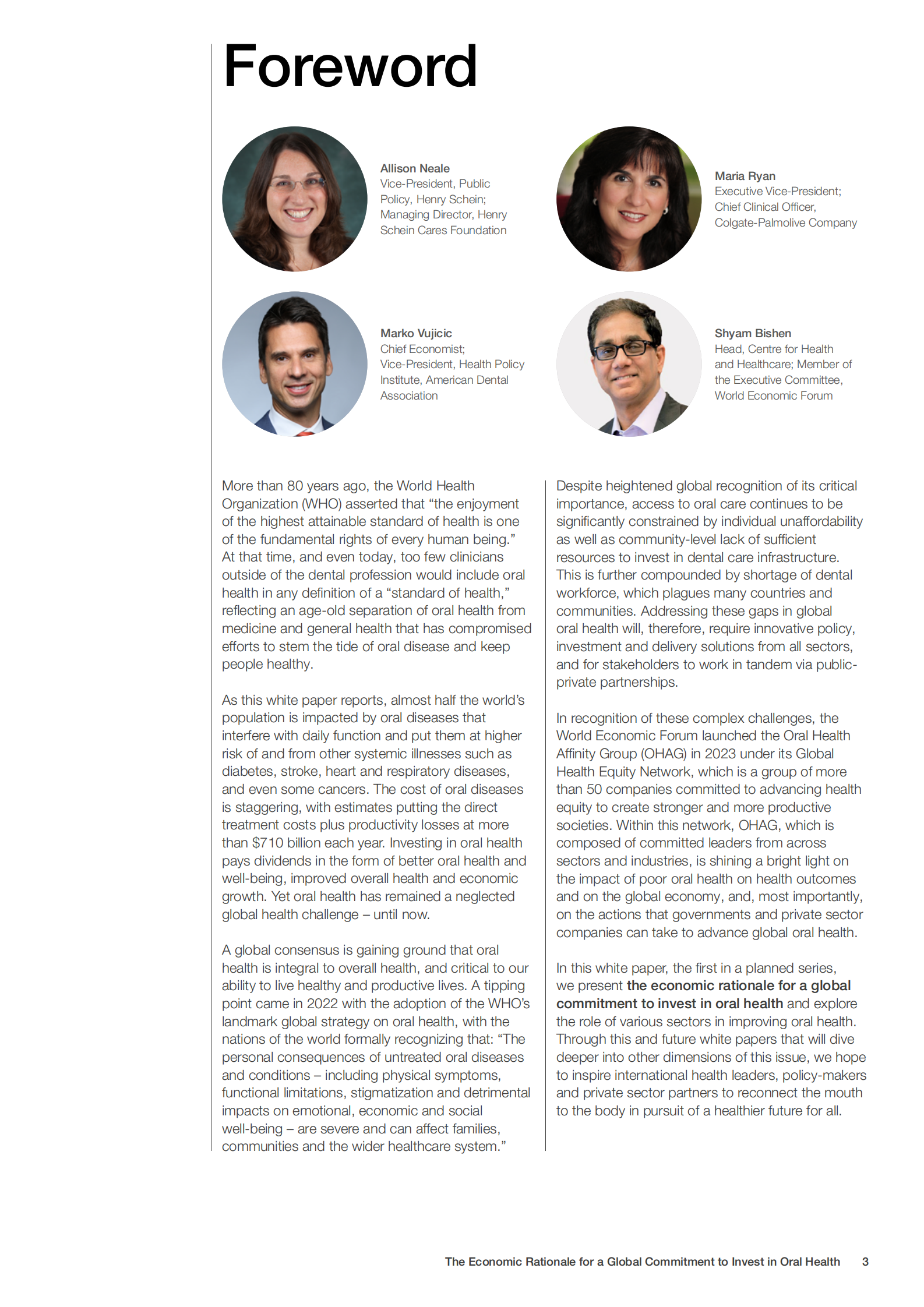 世界经济论坛：投资口腔健康全球承诺的经济合理性（英文） 第3页