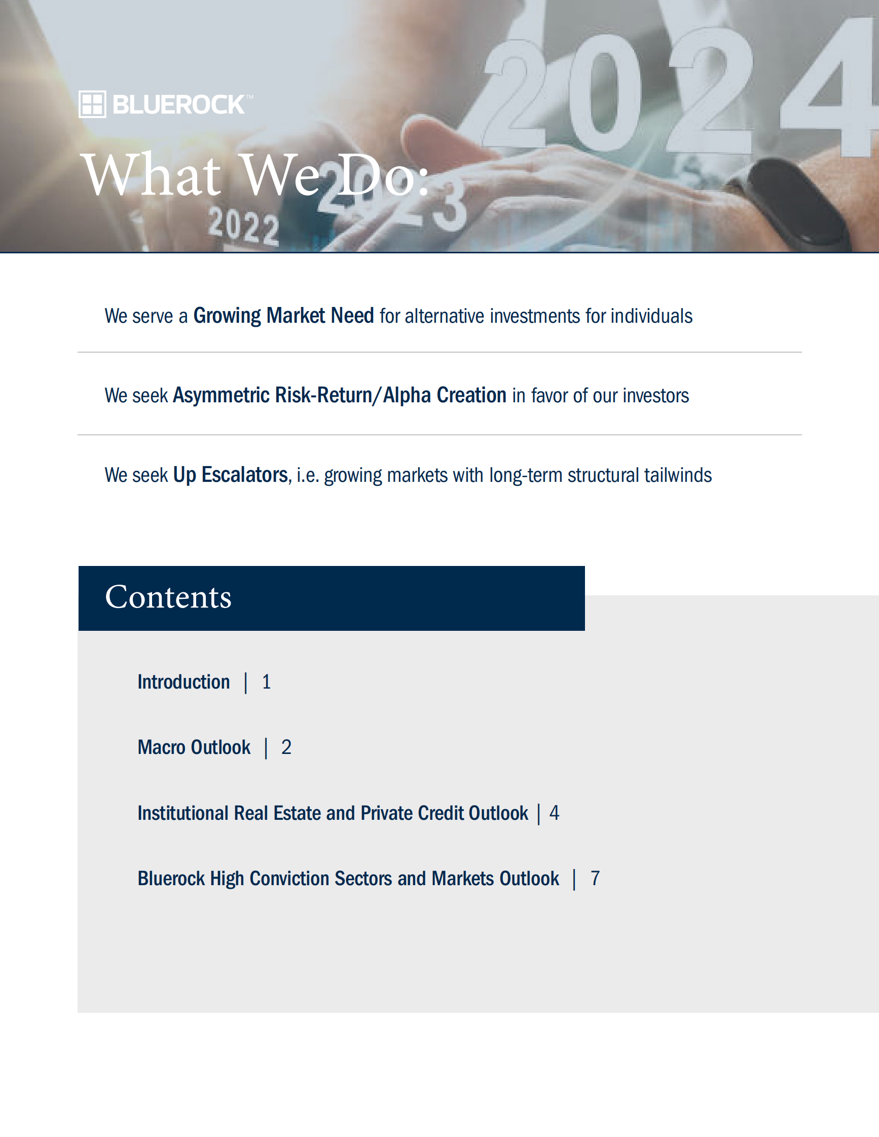 Bluerock：2024年经济与投资市场展望报告（英文版） 第2页