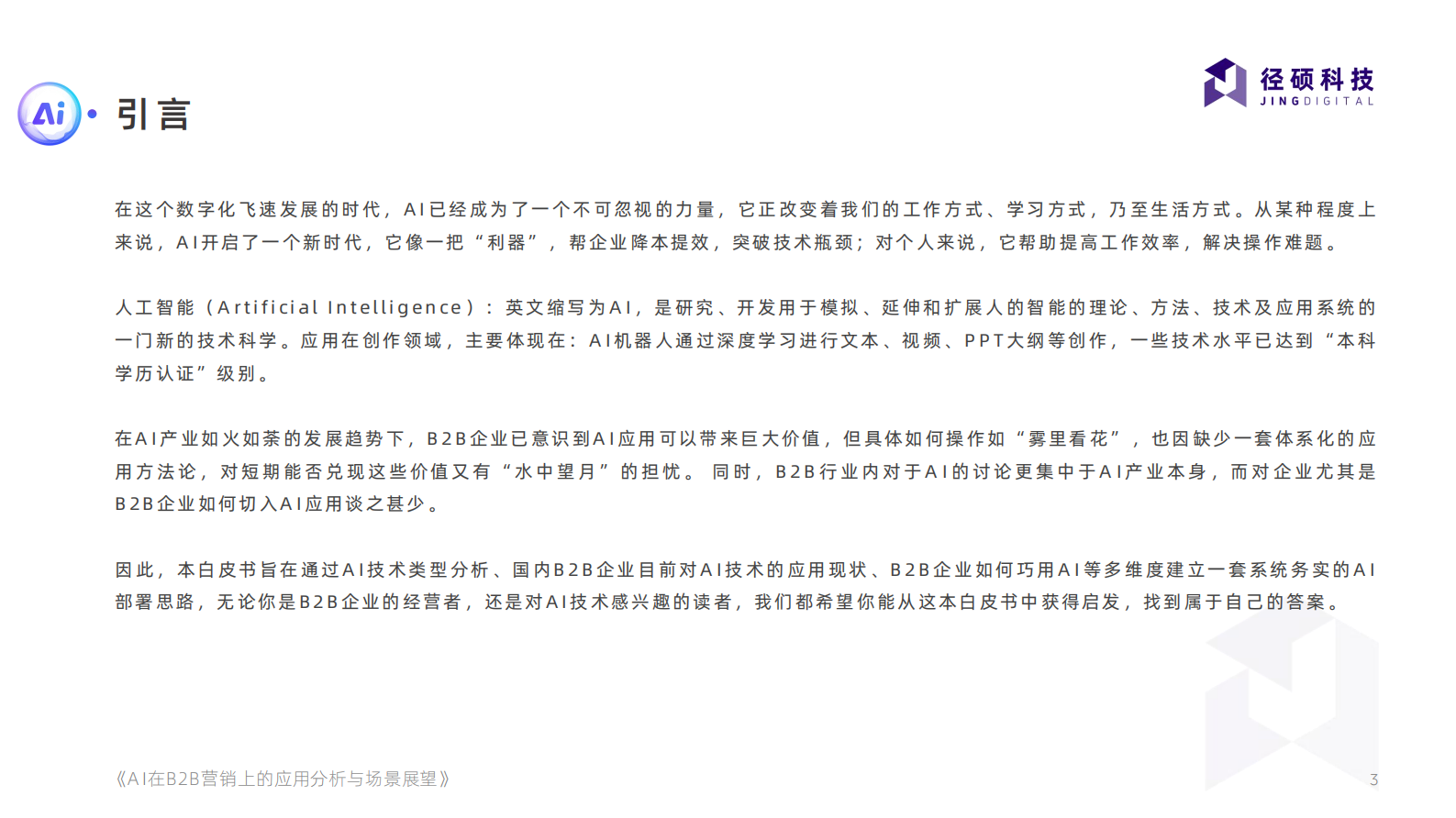 径硕科技：2024年AI在B2B营销上的应用分析与场景展望报告 第3页