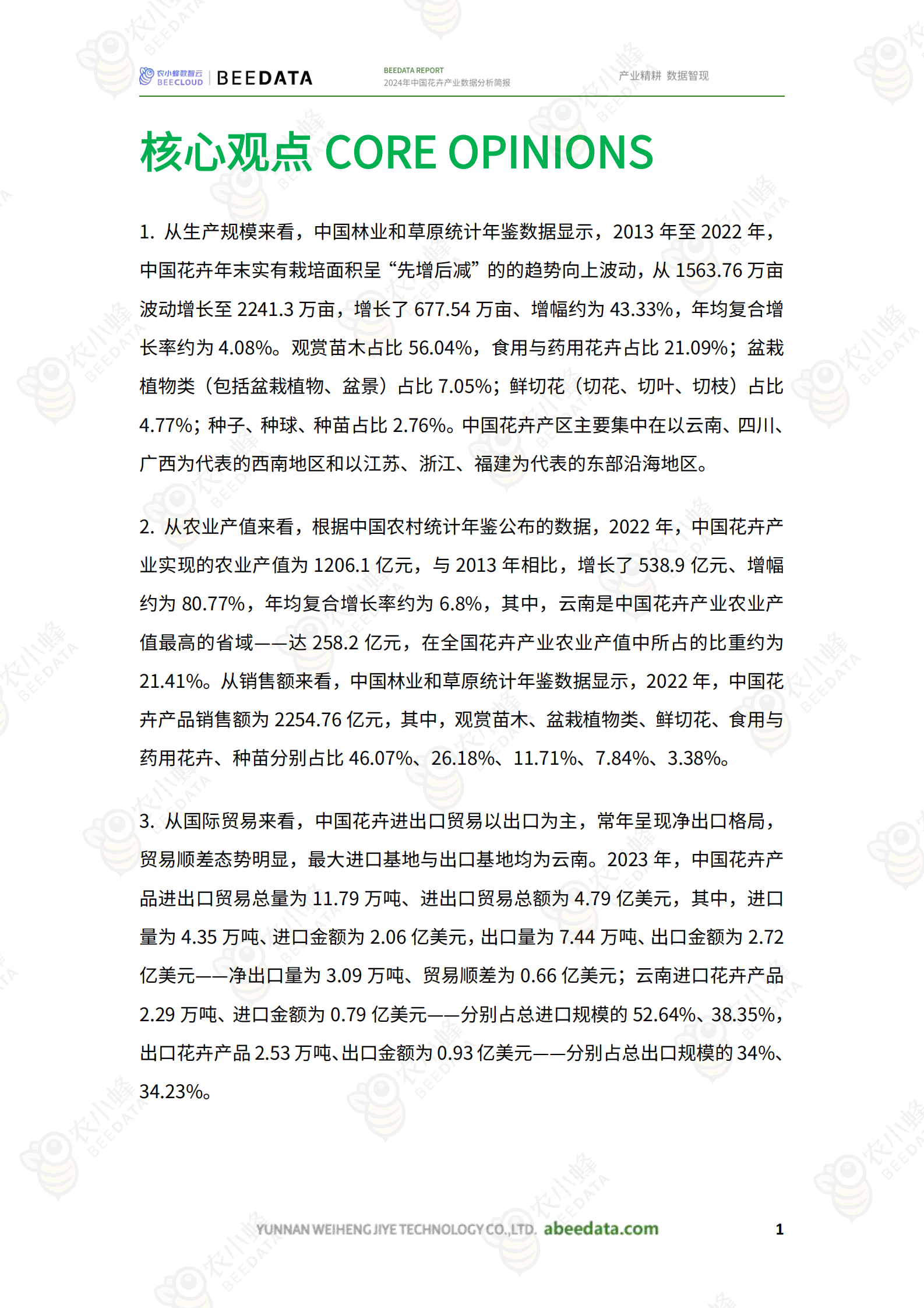 农小蜂：2024年中国花卉产业数据分析简报 第3页