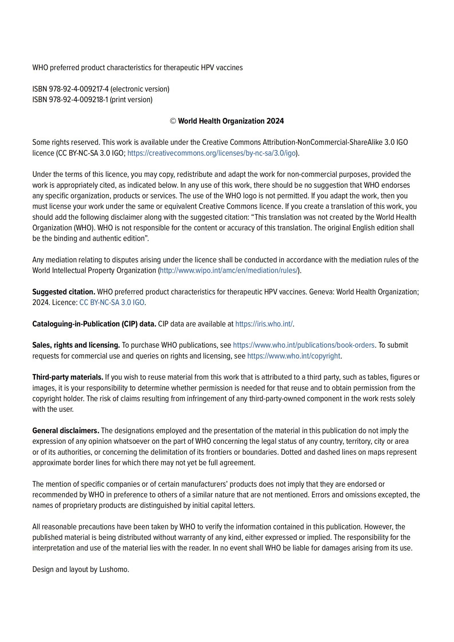 WHO世界卫生组织：2024首选治疗性HPV疫苗产品特性报告（英文版） 第4页