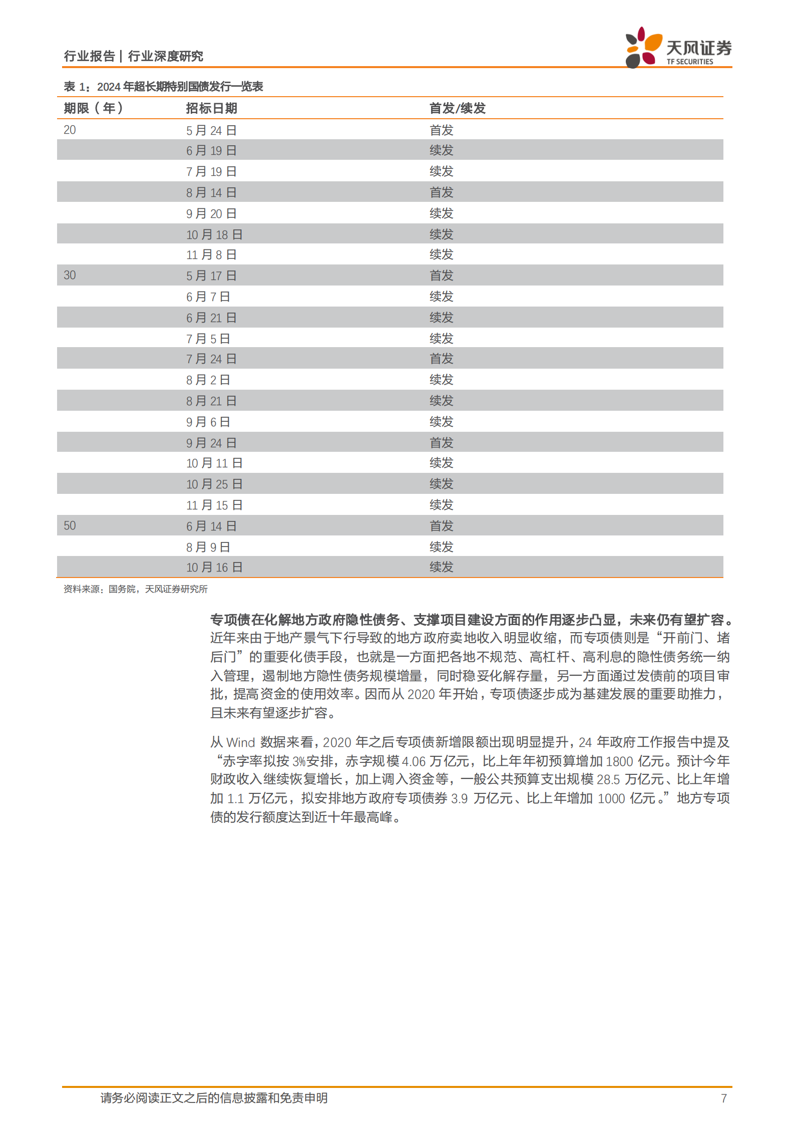 天风证券：建筑装饰行业深度研究：财政发力背景下，后续基建投资的空间如何展望？ 第7页