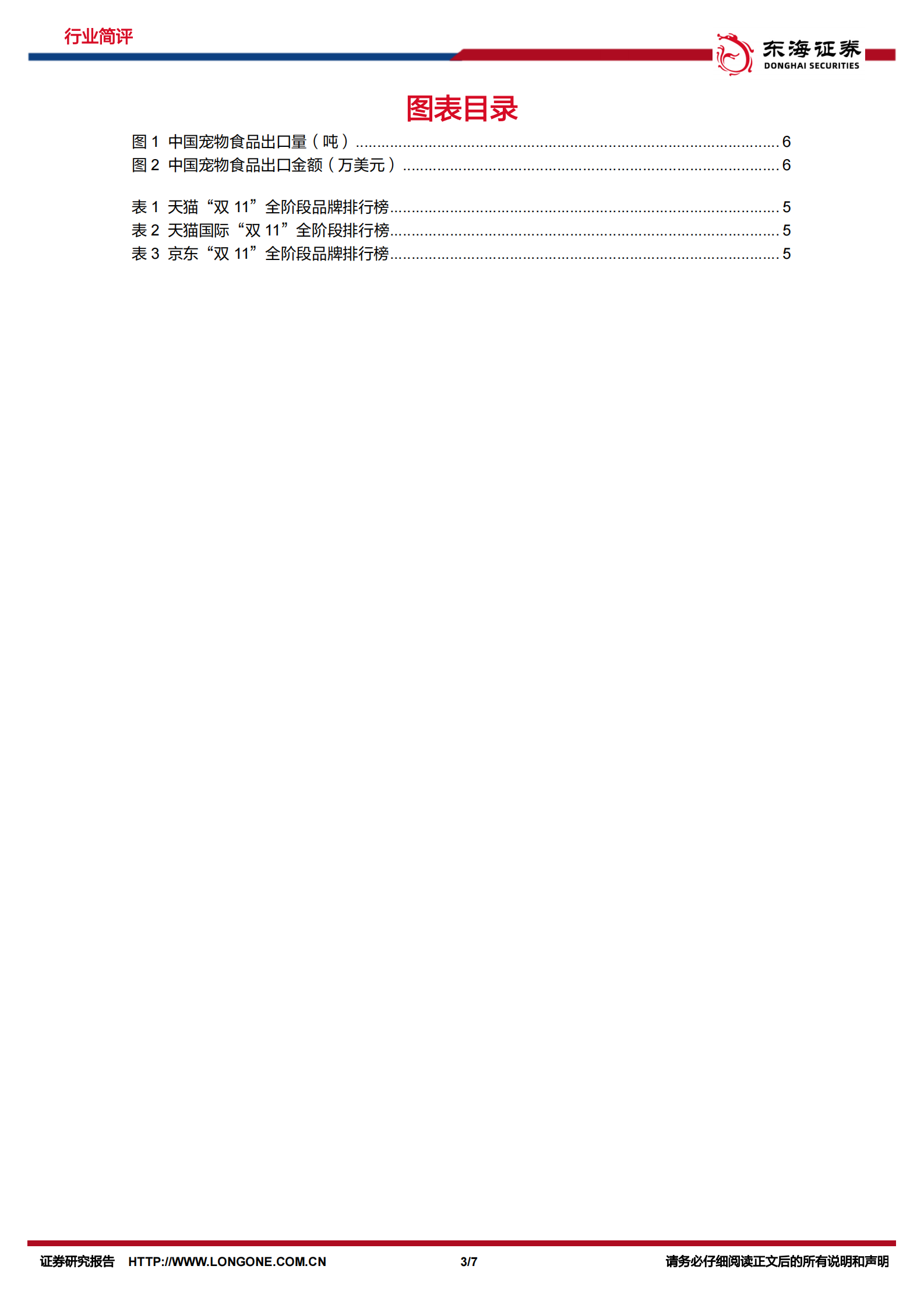 东海证券：宠物食品行业简评：&ldquo;双11&rdquo;宠物食品表现亮眼，龙头强者恒强 第3页