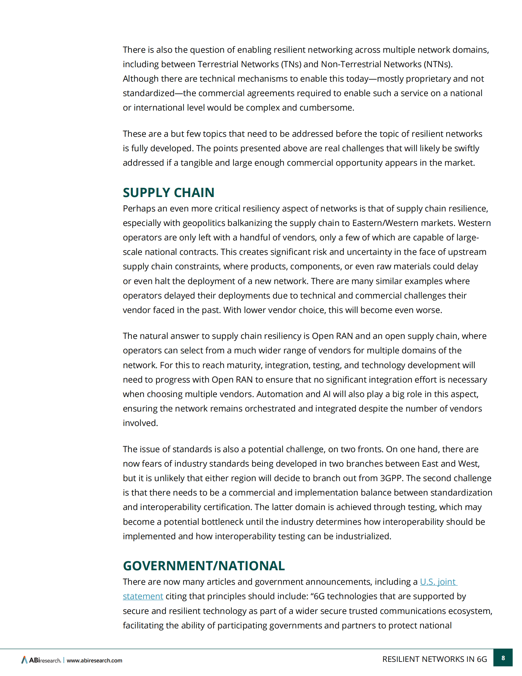 ABI Research &ampamp World：2024年6G网络韧性报告（英文版） 第8页
