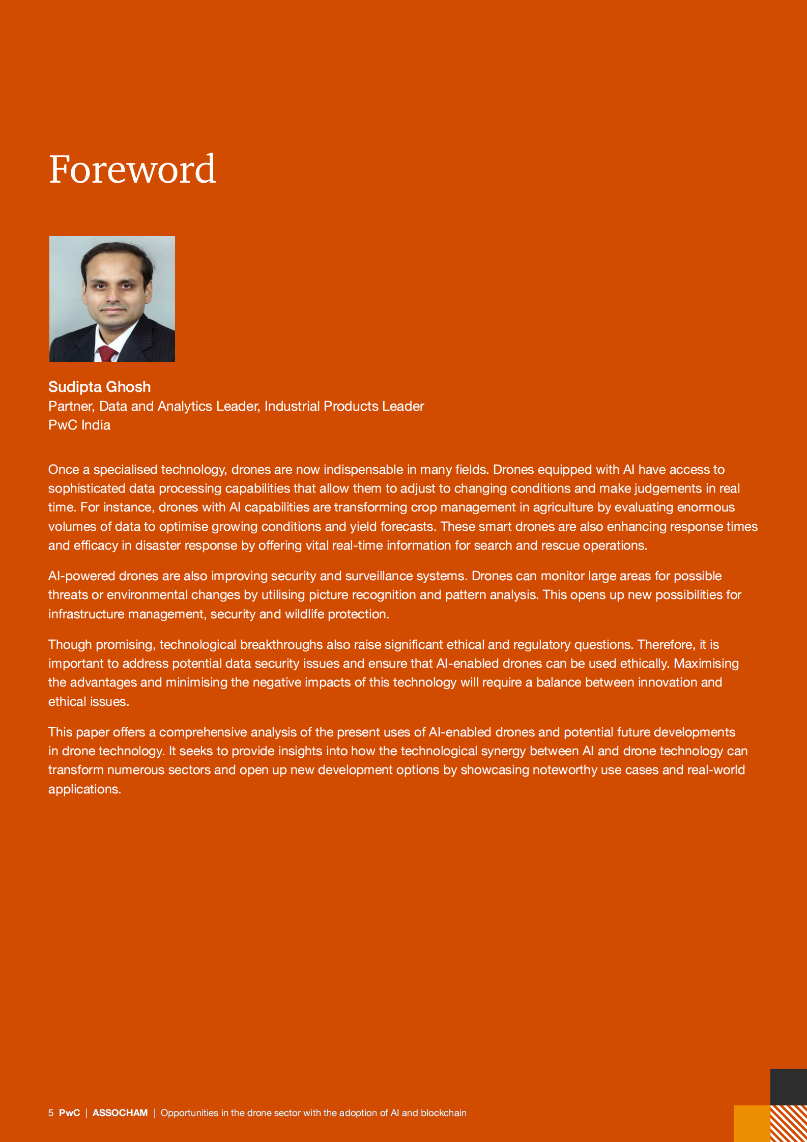 普华永道&ASSOCHAM：2024年人工智能、区块链与无人机技术的融合应用：行业机遇研究报告（英文版） 第5页